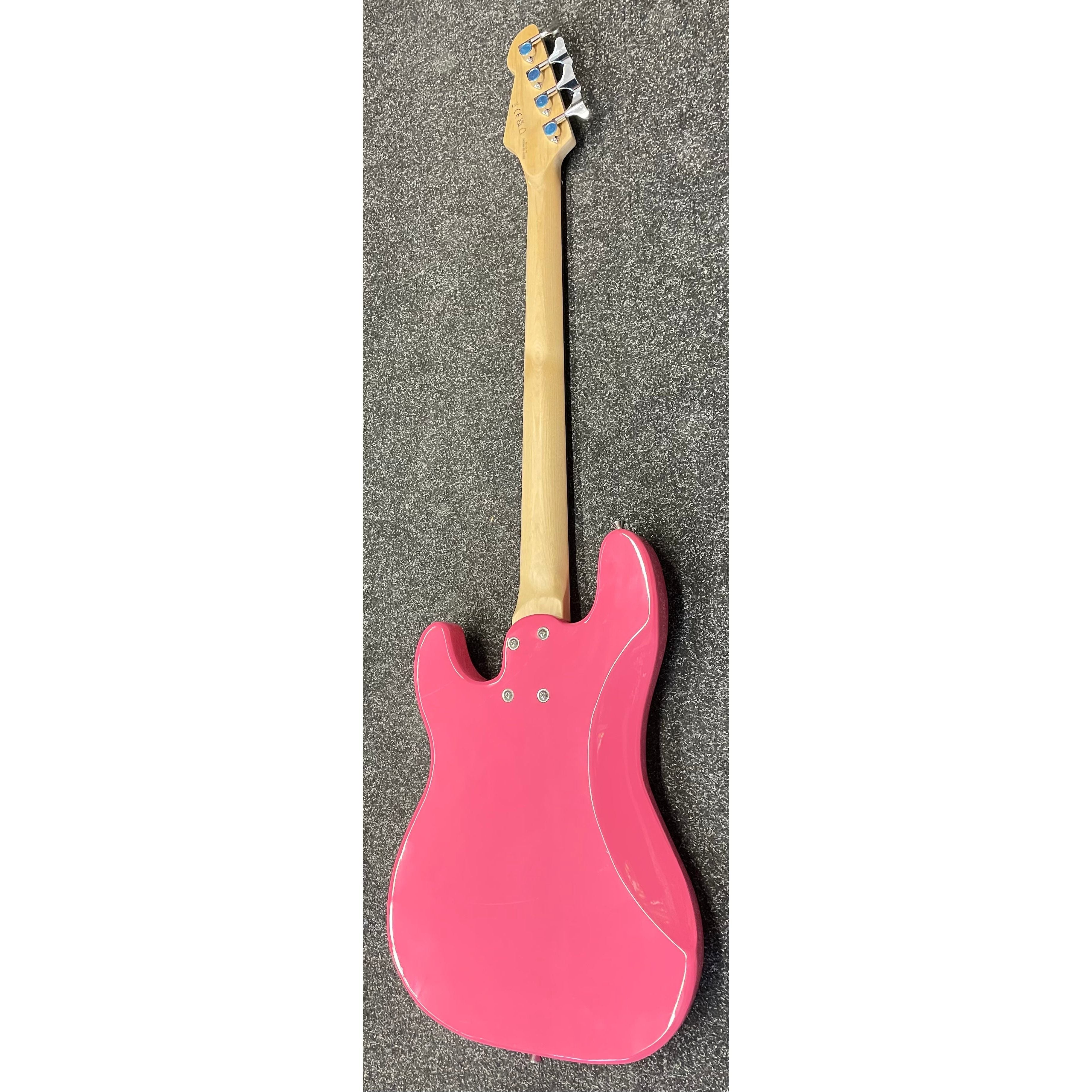 Gear4music LA Electric Bass Guitar P-Style in Gloss Pink Pre-Owned