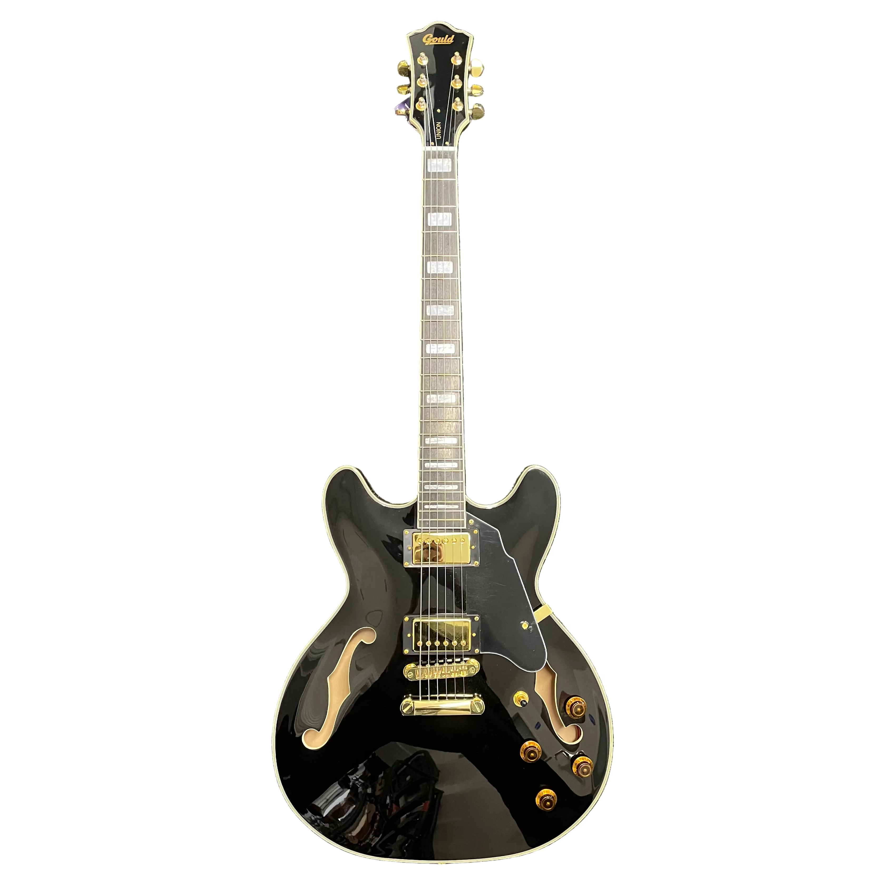 Gould Union Hollowbody ES-335 Style Electric Guitar in Gloss Black Pre-Owned