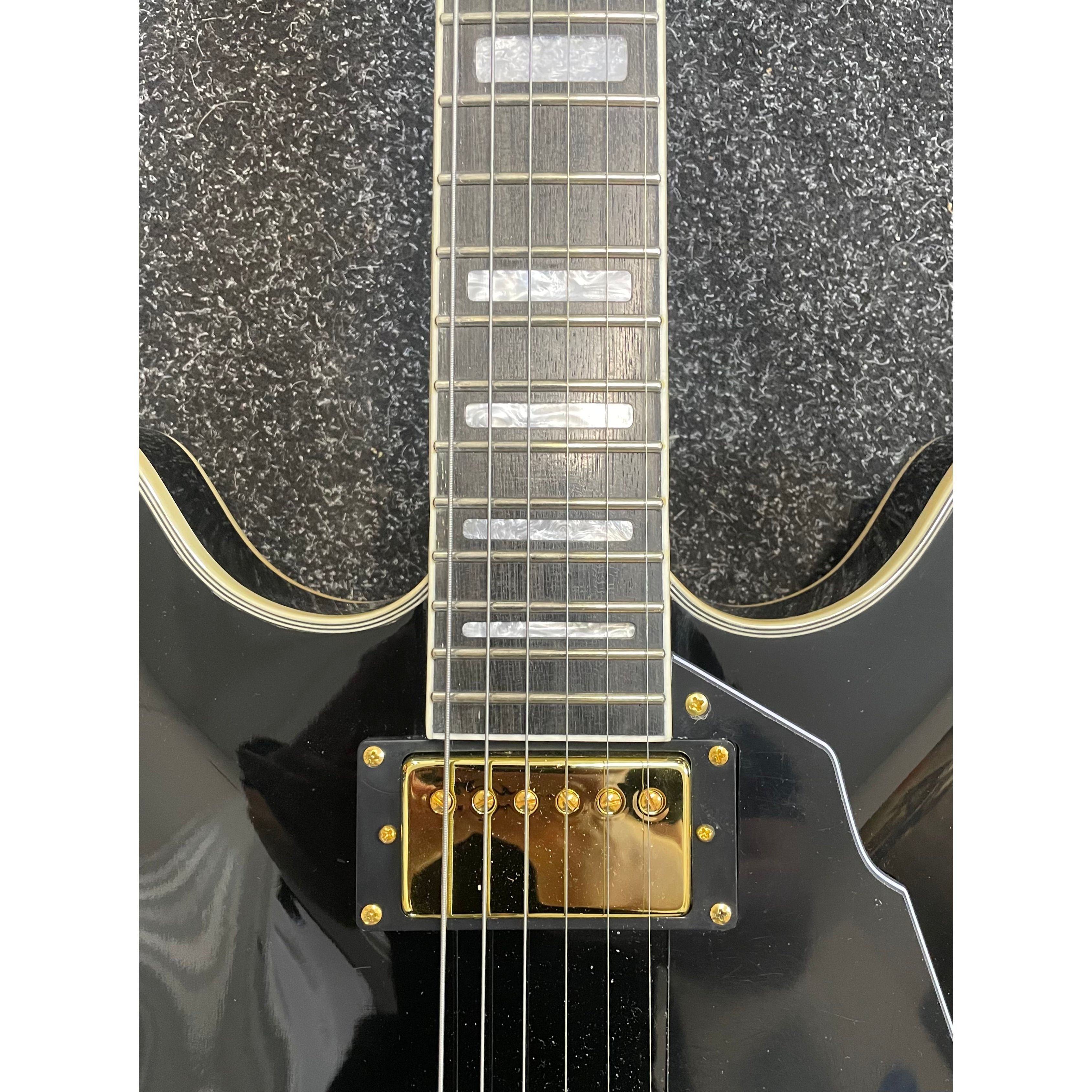 Gould Union Hollowbody ES-335 Style Electric Guitar in Gloss Black Pre-Owned