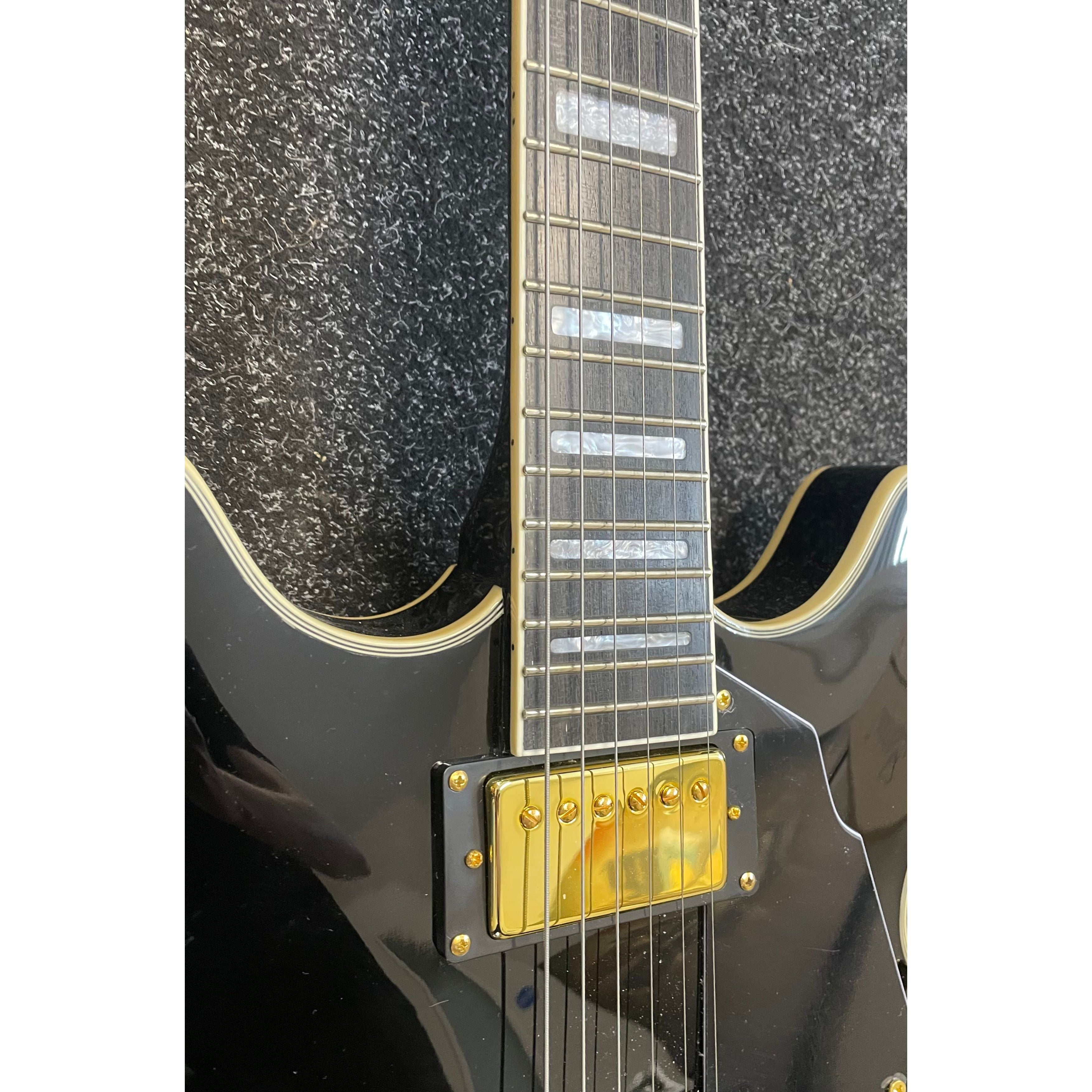 Gould Union Hollowbody ES-335 Style Electric Guitar in Gloss Black Pre-Owned