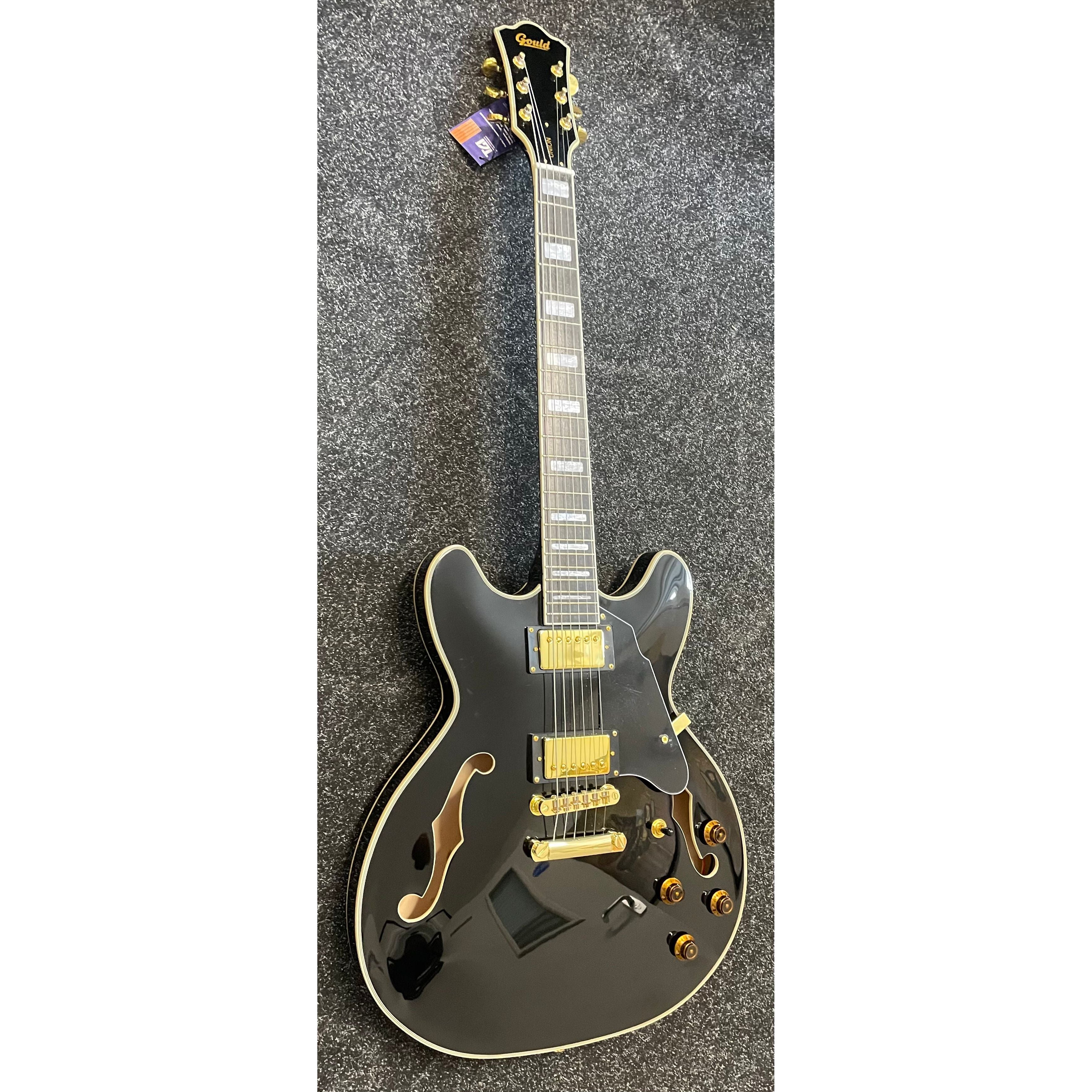Gould Union Hollowbody ES-335 Style Electric Guitar in Gloss Black Pre-Owned