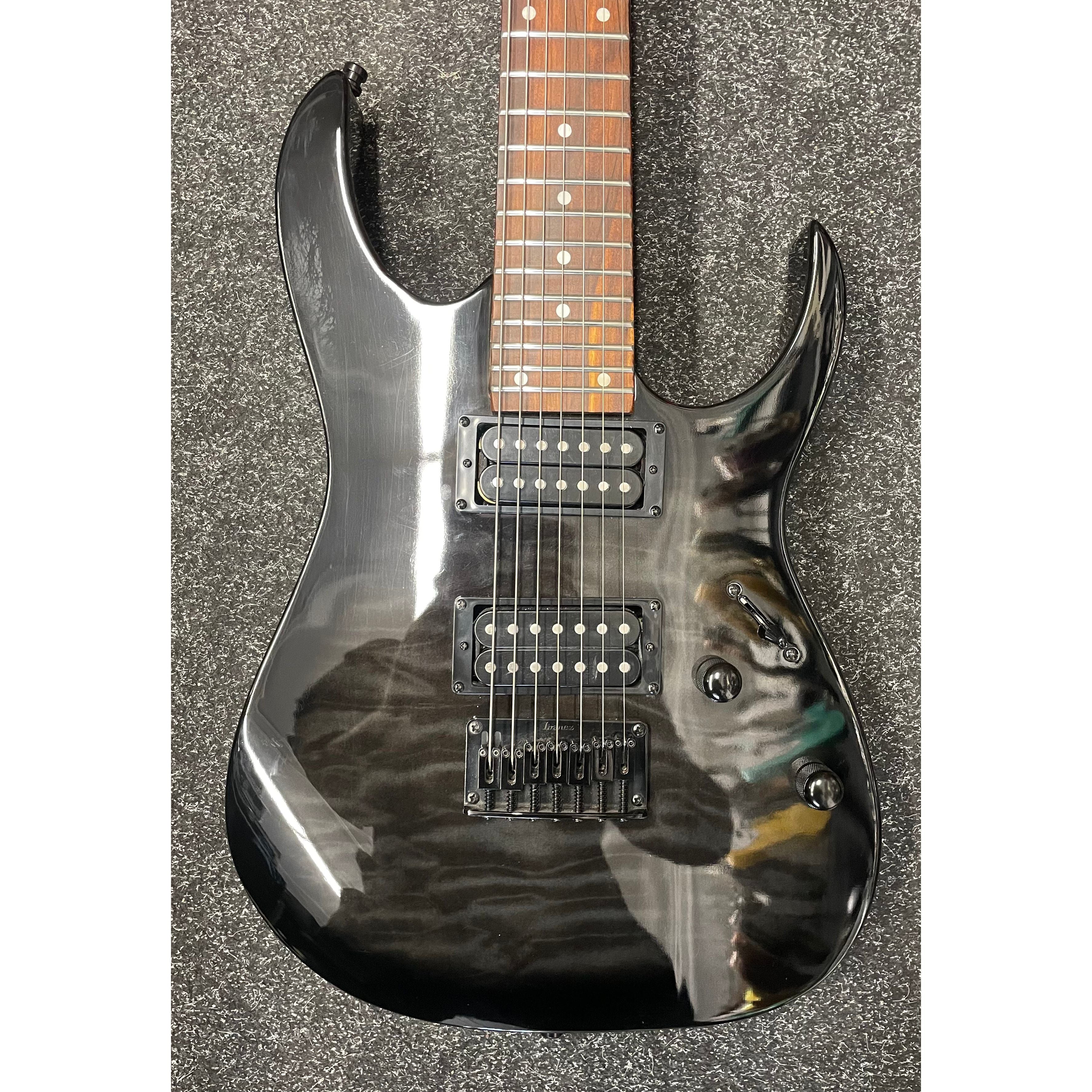 Ibanez GRG7221QA GIO 7 String Electric Guitar HH in Transparent Black Sunburst Pre-Owned
