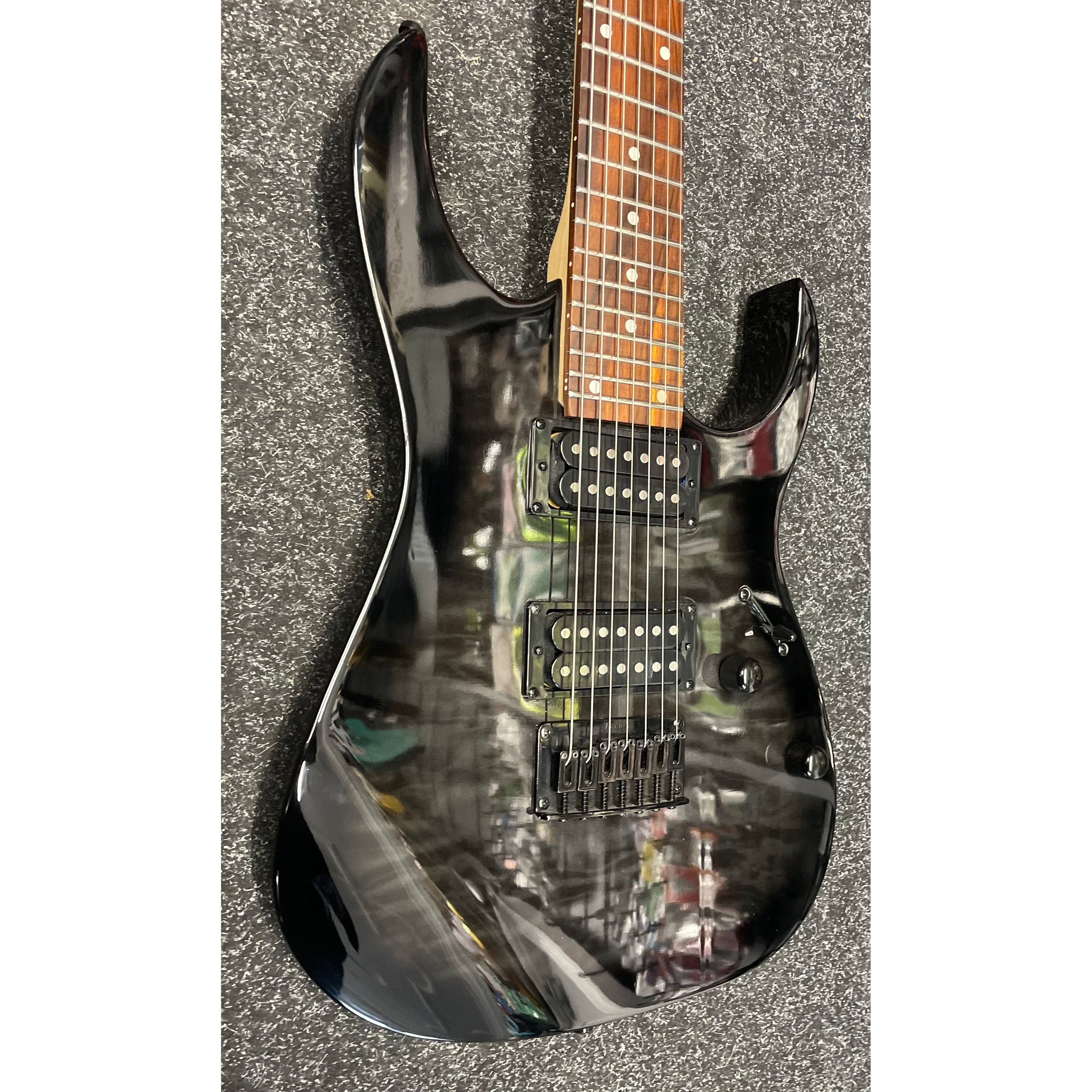 Ibanez GRG7221QA GIO 7 String Electric Guitar HH in Transparent Black Sunburst Pre-Owned