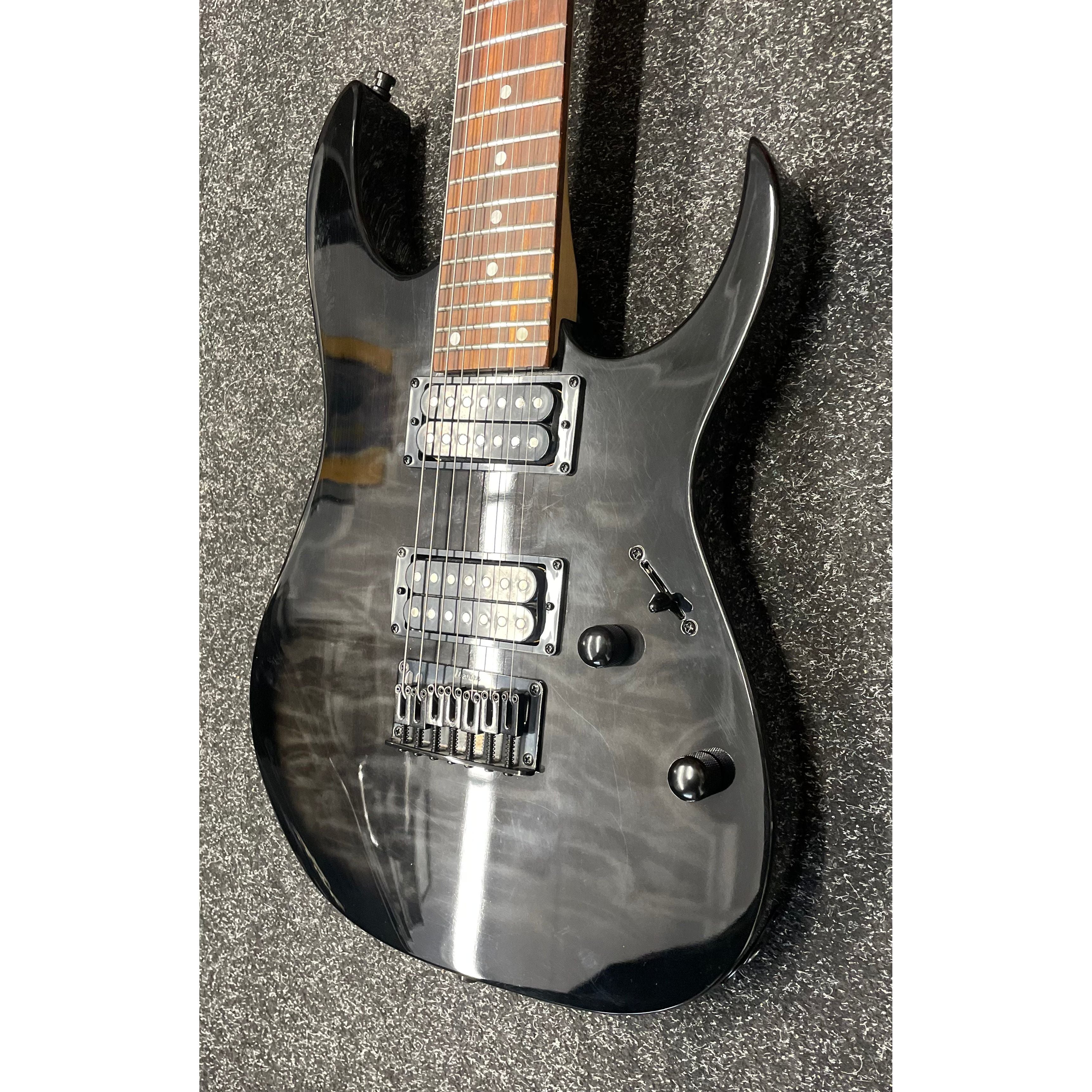 Ibanez GRG7221QA GIO 7 String Electric Guitar HH in Transparent Black Sunburst Pre-Owned