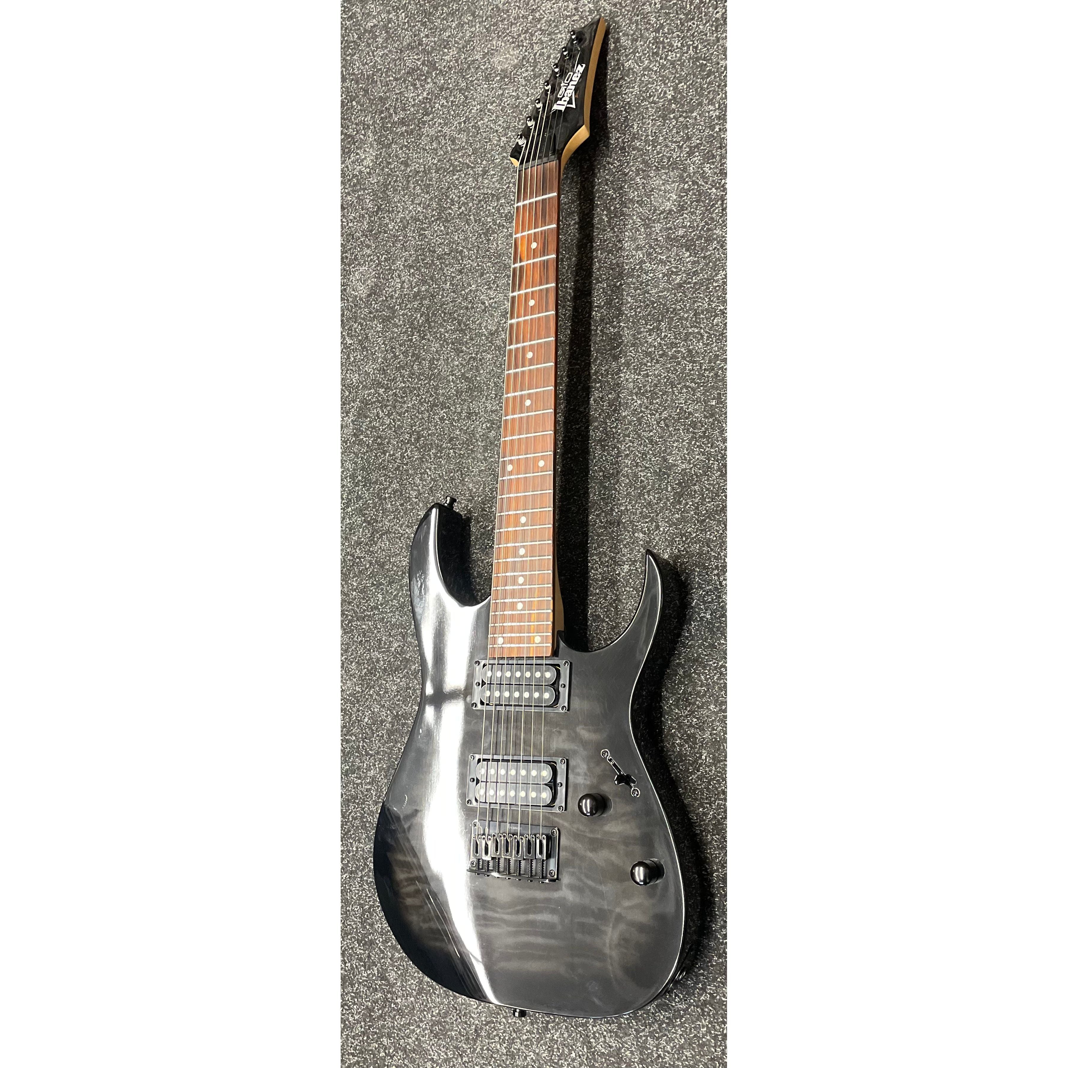Ibanez GRG7221QA GIO 7 String Electric Guitar HH in Transparent Black Sunburst Pre-Owned