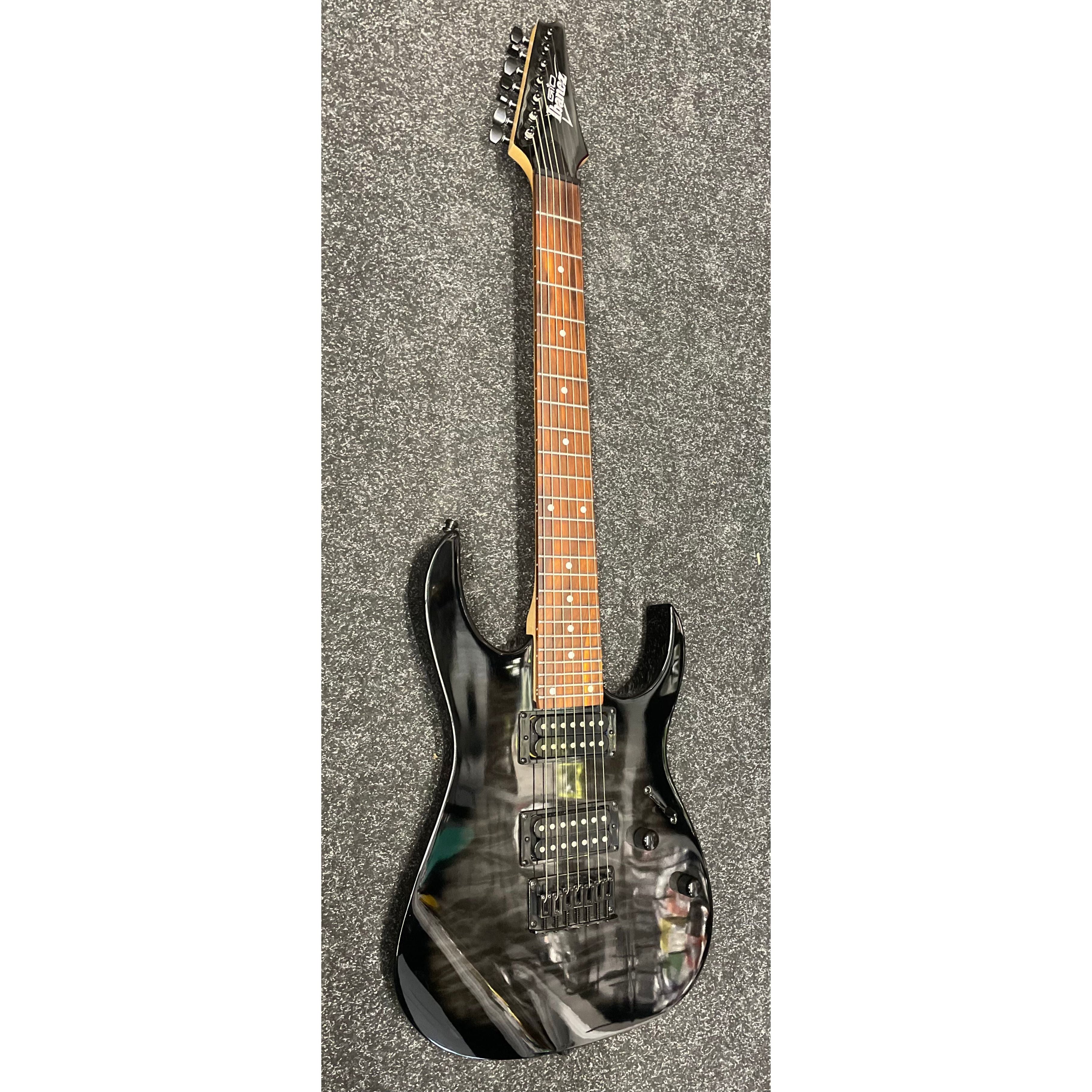 Ibanez GRG7221QA GIO 7 String Electric Guitar HH in Transparent Black Sunburst Pre-Owned