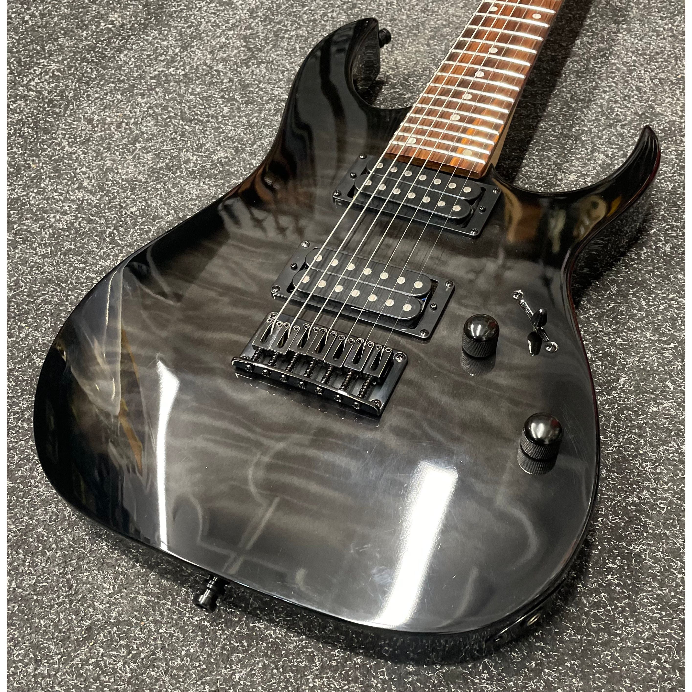 Ibanez GRG7221QA GIO 7 String Electric Guitar HH in Transparent Black Sunburst Pre-Owned
