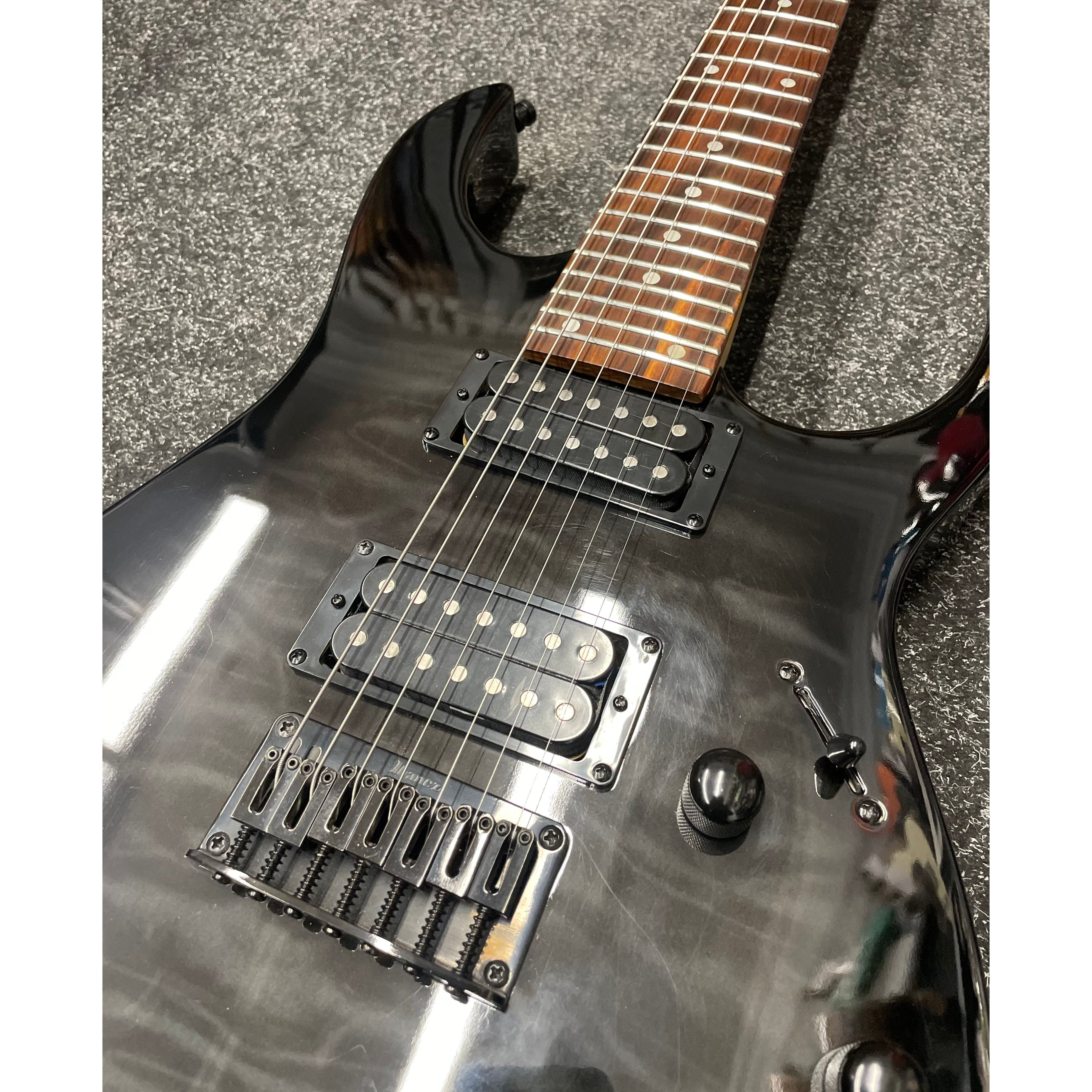 Ibanez GRG7221QA GIO 7 String Electric Guitar HH in Transparent Black Sunburst Pre-Owned