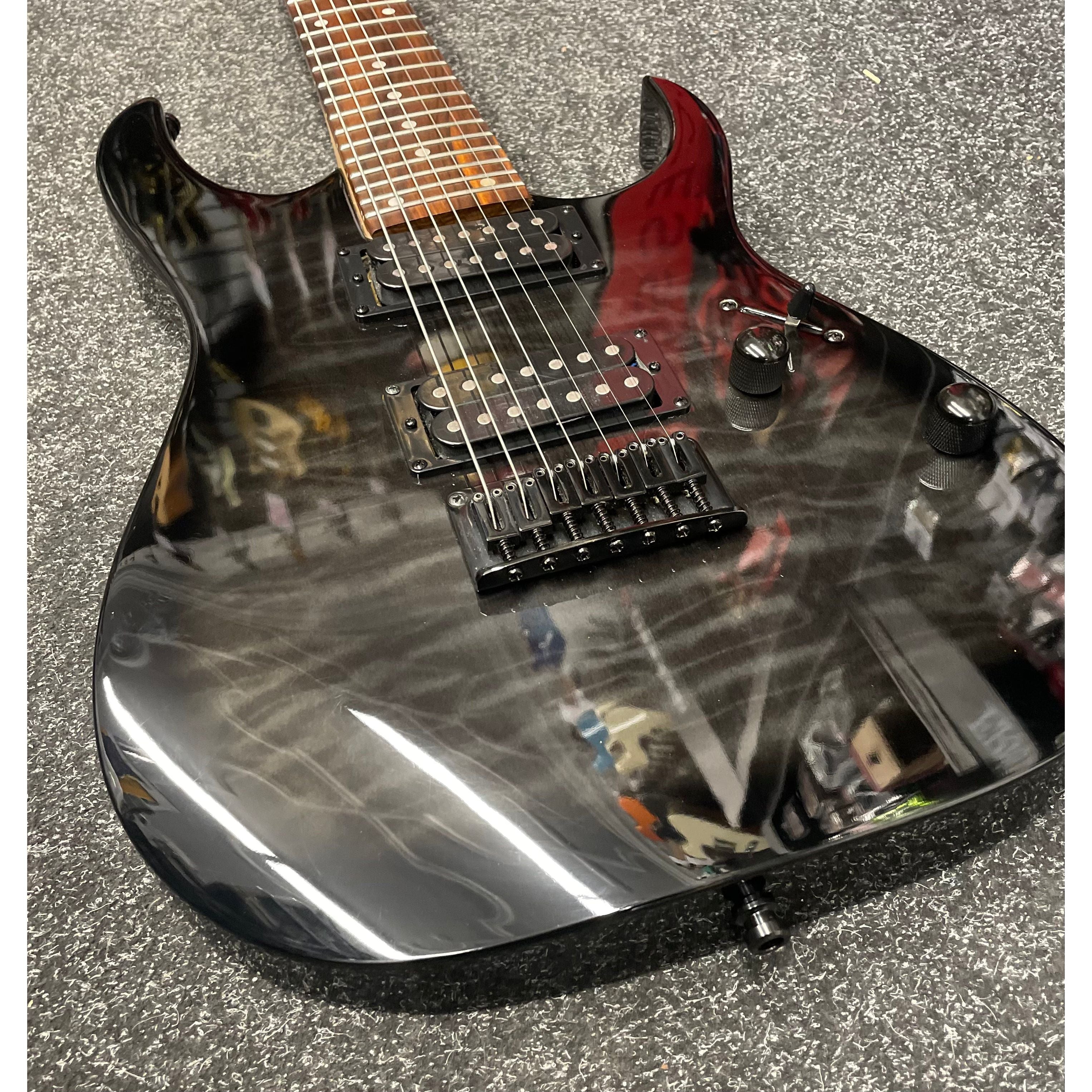 Ibanez GRG7221QA GIO 7 String Electric Guitar HH in Transparent Black Sunburst Pre-Owned