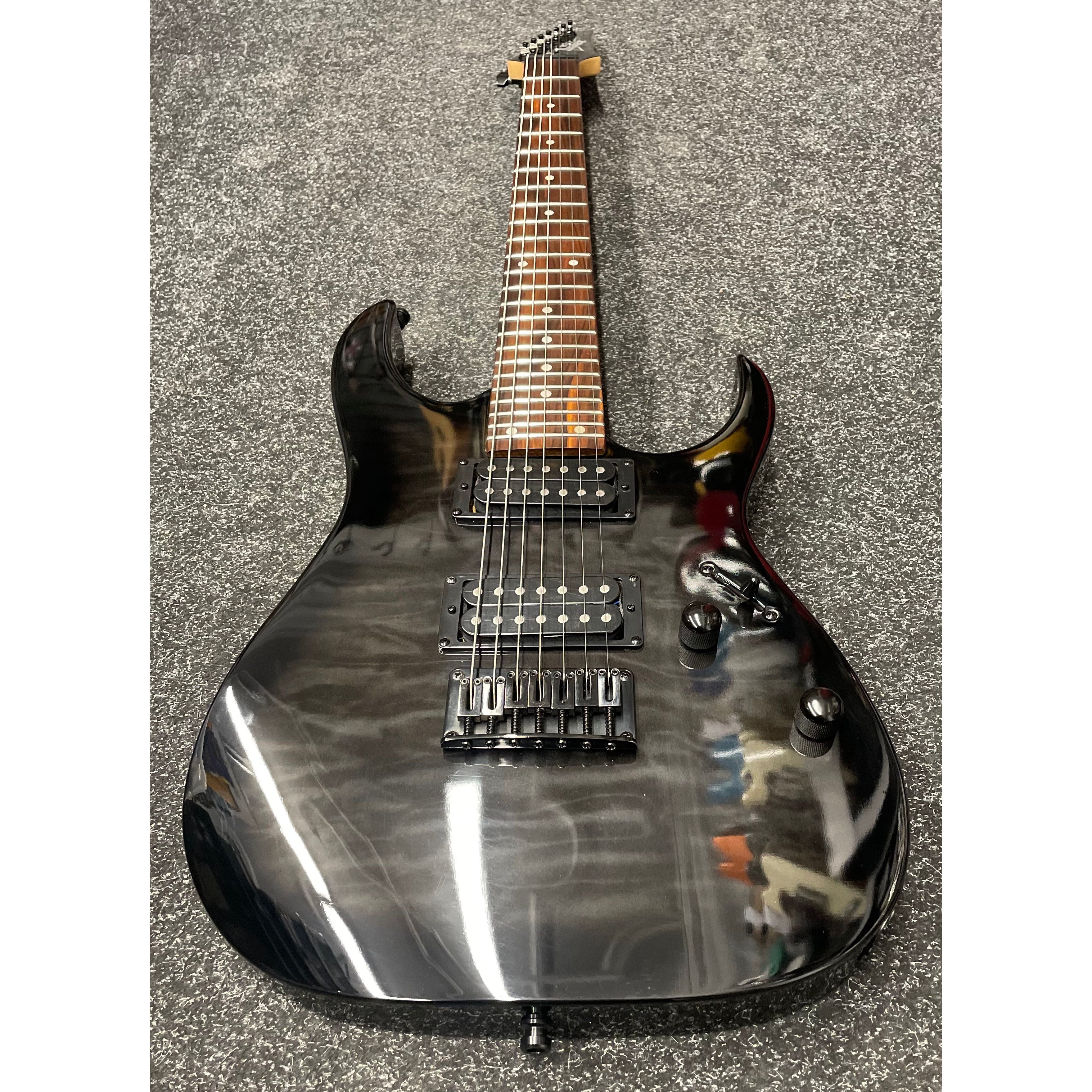 Ibanez GRG7221QA GIO 7 String Electric Guitar HH in Transparent Black Sunburst Pre-Owned