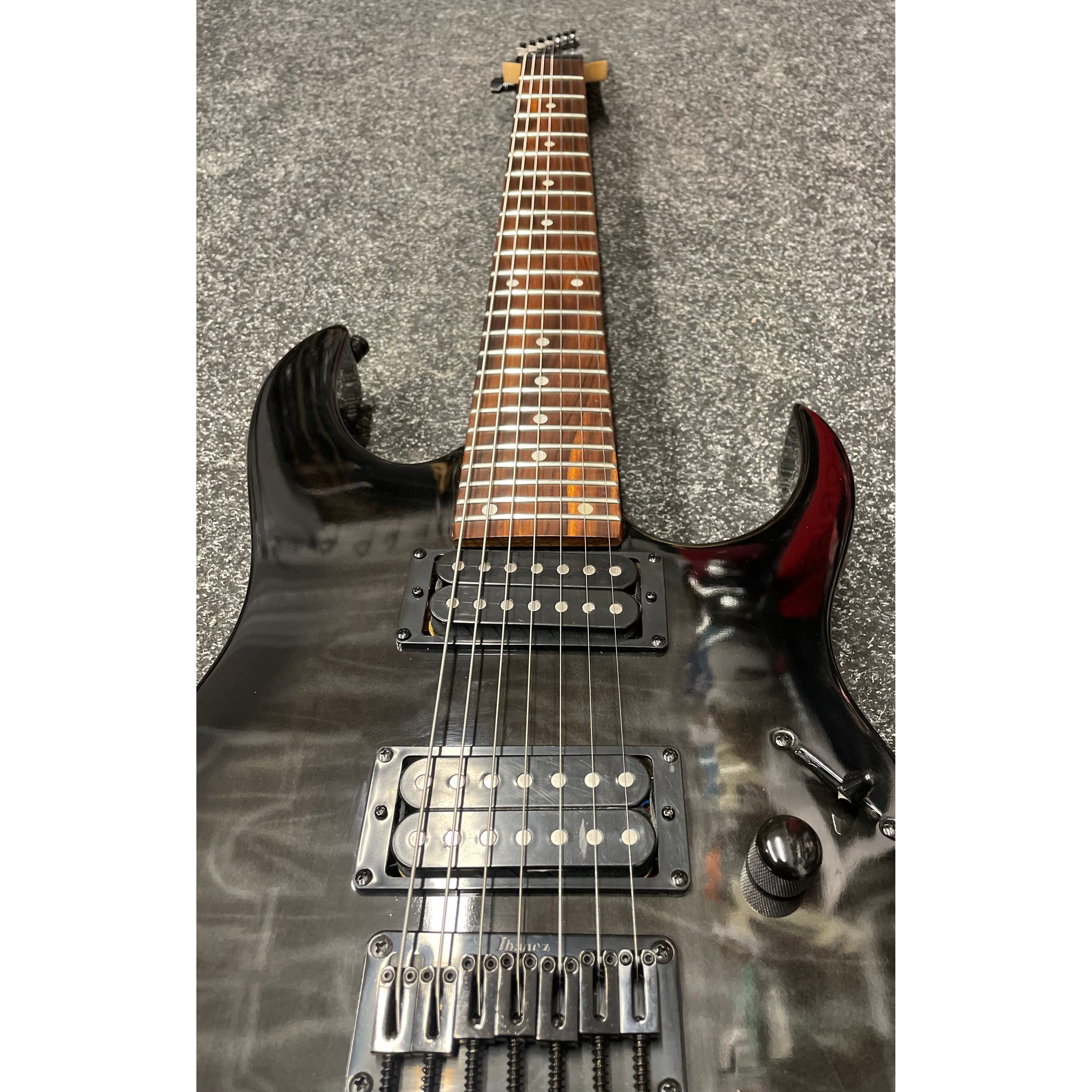 Ibanez GRG7221QA GIO 7 String Electric Guitar HH in Transparent Black Sunburst Pre-Owned
