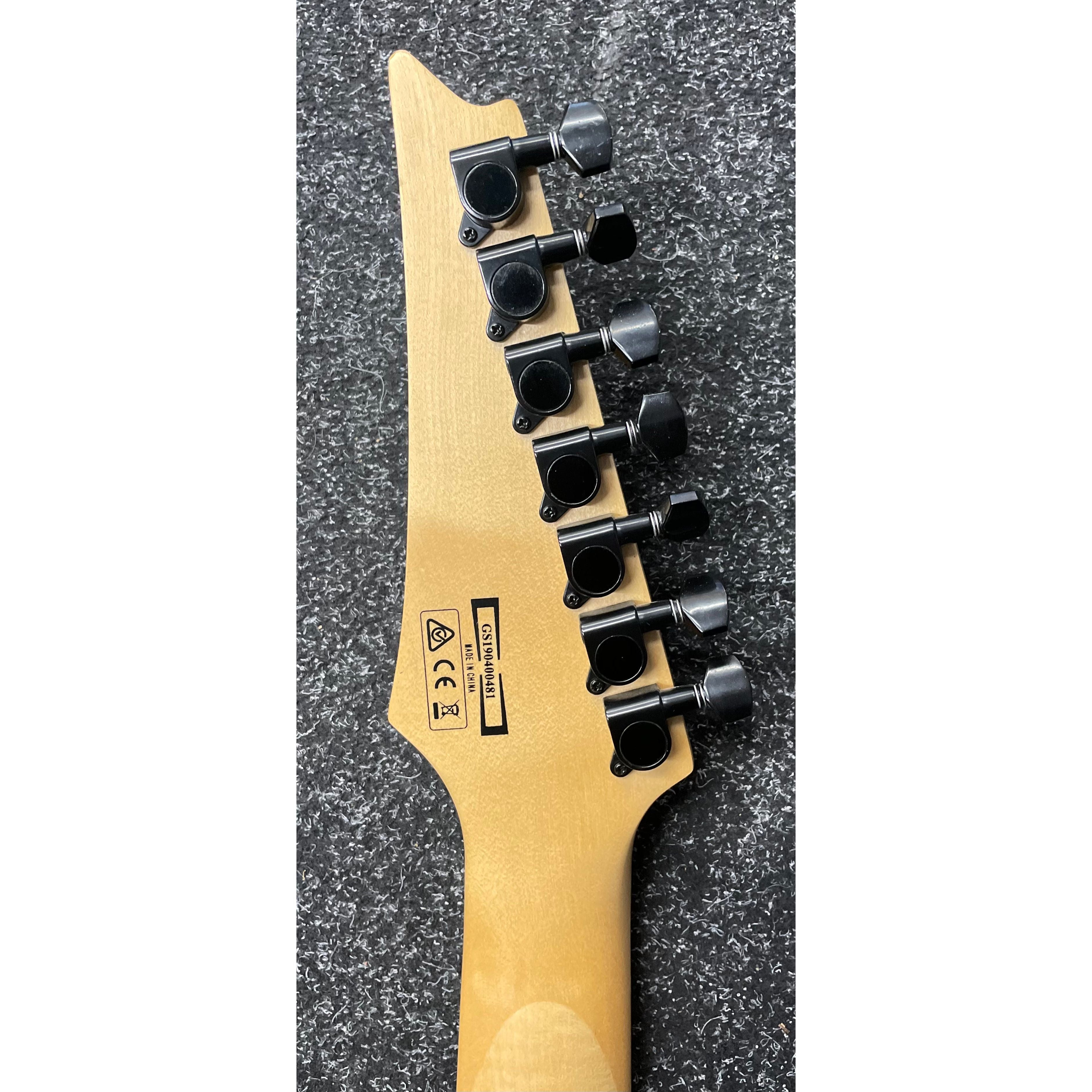 Ibanez GRG7221QA GIO 7 String Electric Guitar HH in Transparent Black Sunburst Pre-Owned