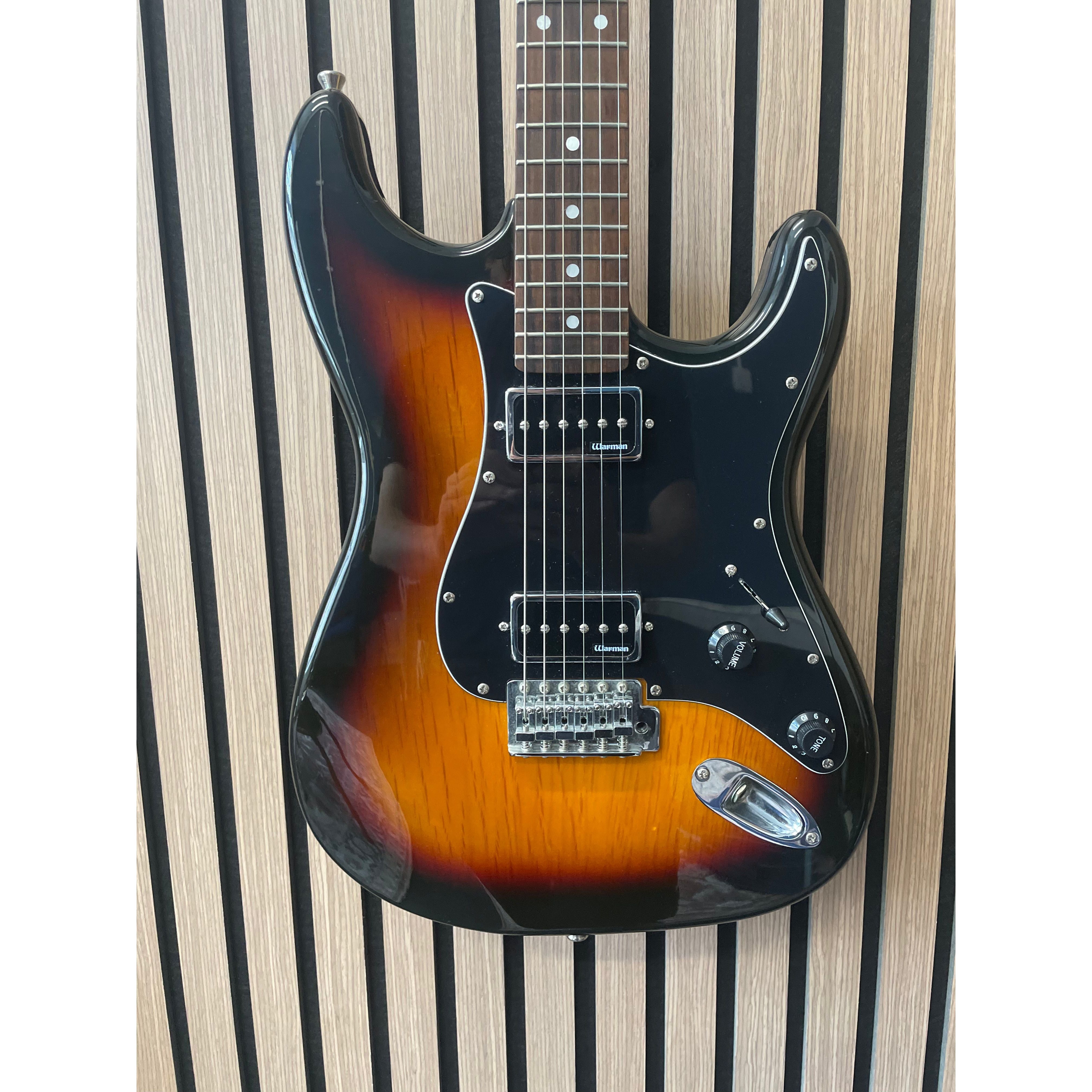 Aria STG Series Strat-Style Electric Guitar Modified with Soap Bar Pickups in Sunburst with Gigbag Pre-Owned