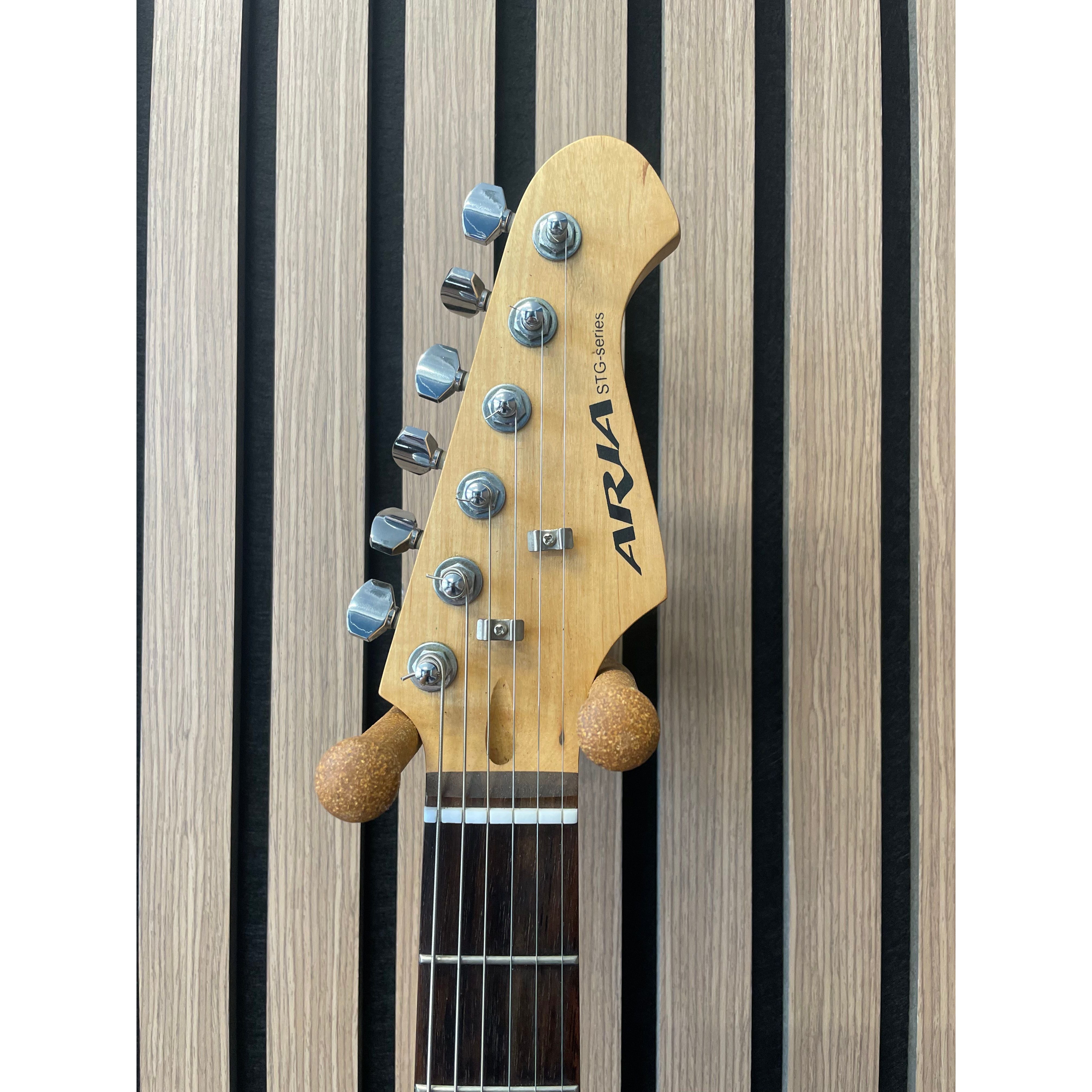 Aria STG Series Strat-Style Electric Guitar Modified with Soap Bar Pickups in Sunburst with Gigbag Pre-Owned