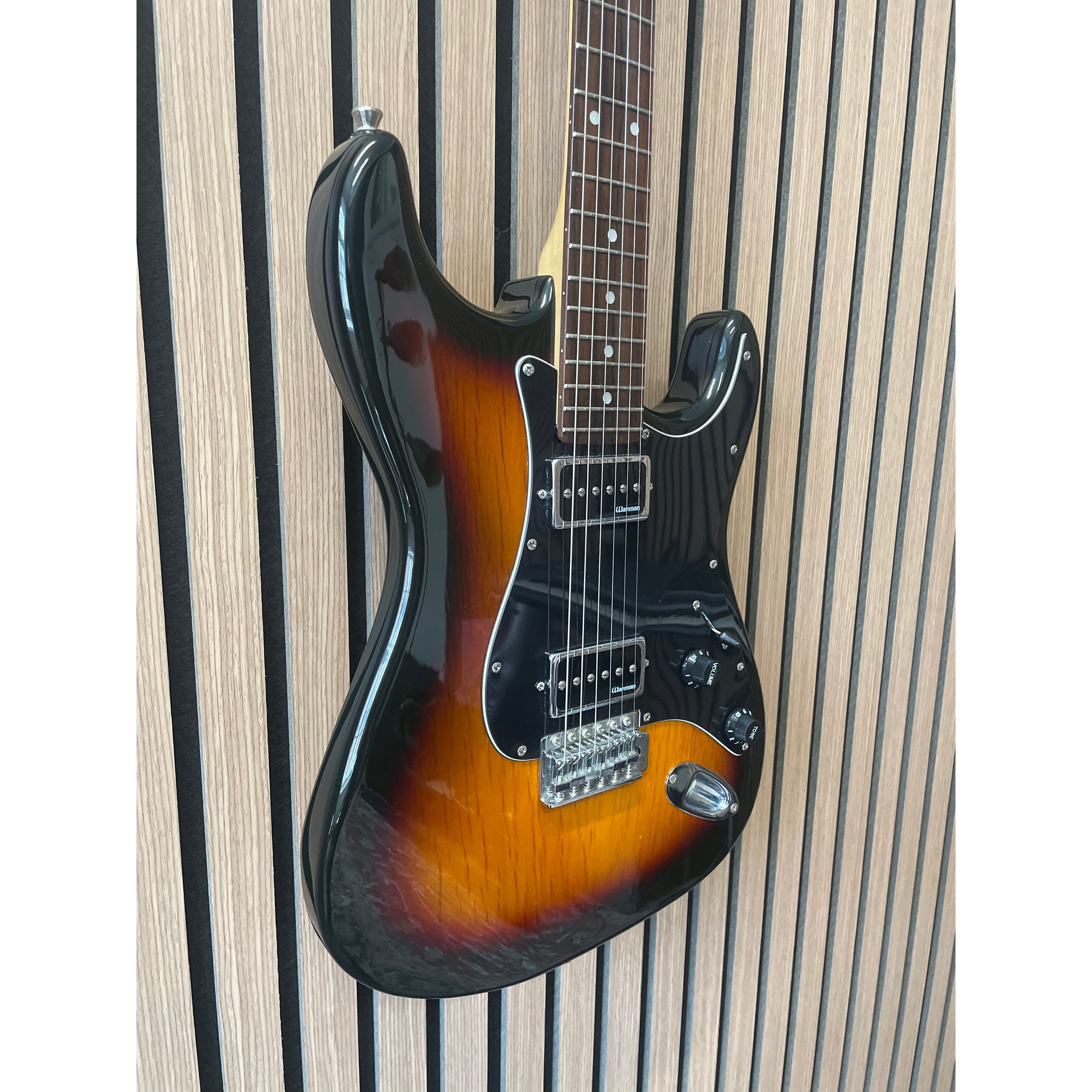 Aria STG Series Strat-Style Electric Guitar Modified with Soap Bar Pickups in Sunburst with Gigbag Pre-Owned