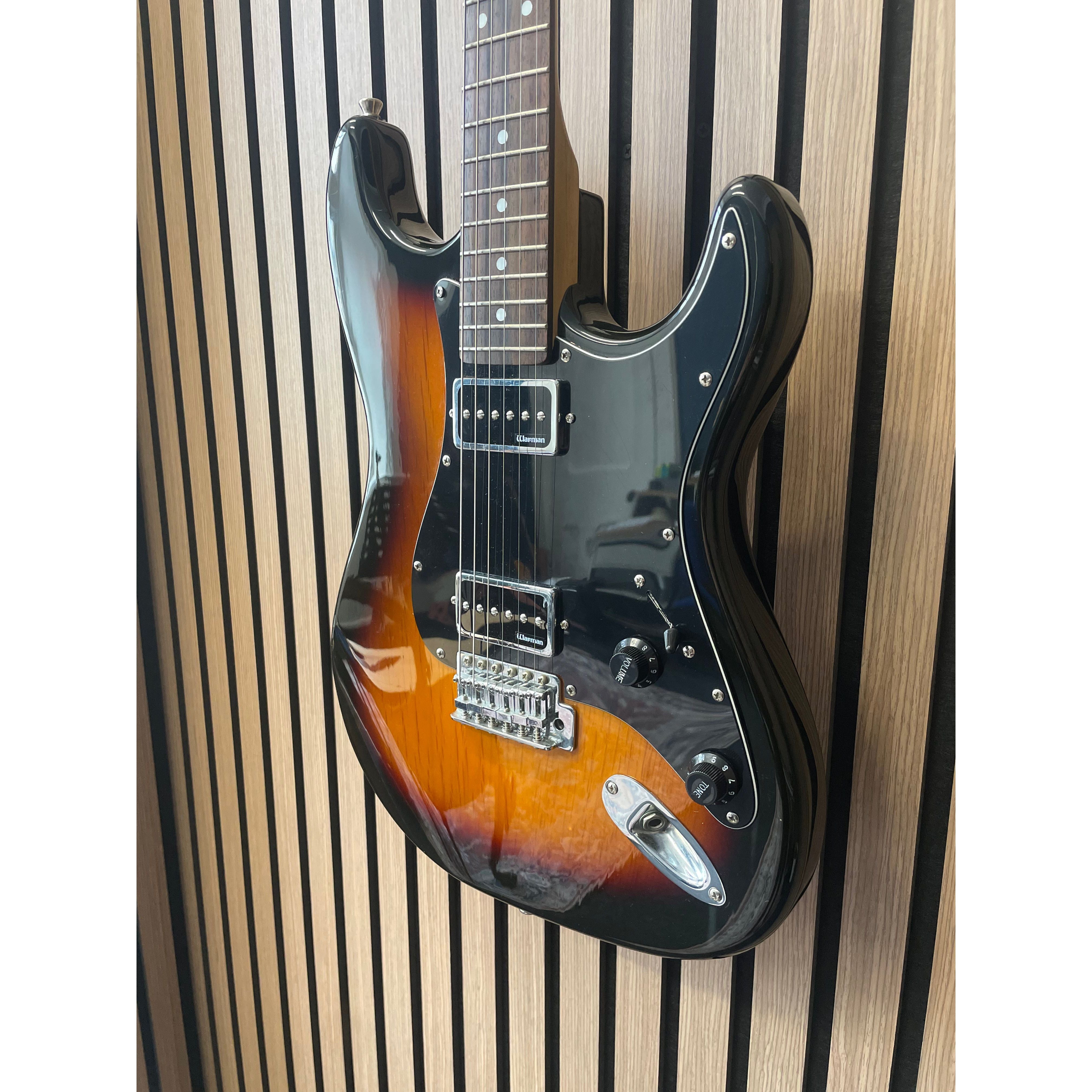 Aria STG Series Strat-Style Electric Guitar Modified with Soap Bar Pickups in Sunburst with Gigbag Pre-Owned