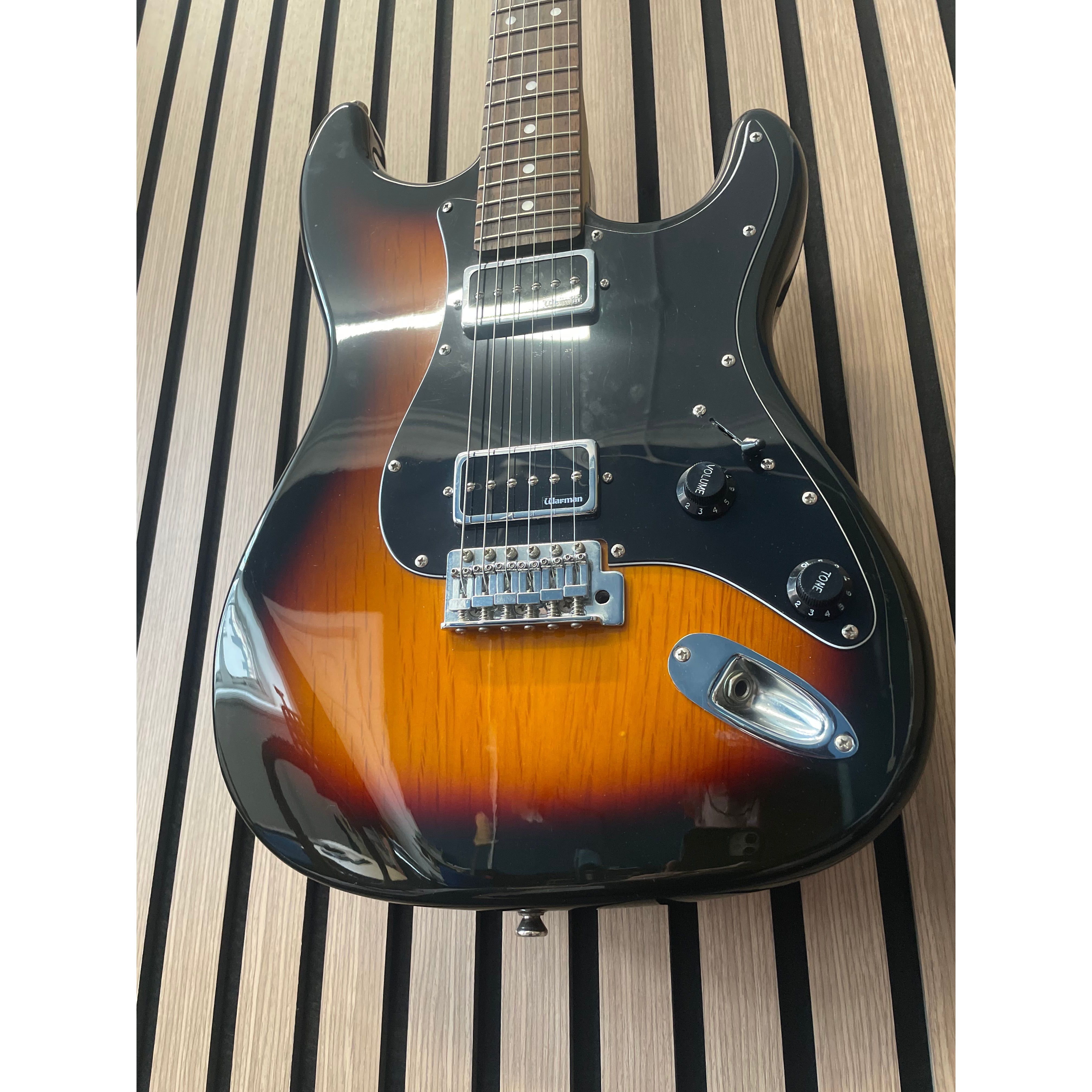 Aria STG Series Strat-Style Electric Guitar Modified with Soap Bar Pickups in Sunburst with Gigbag Pre-Owned