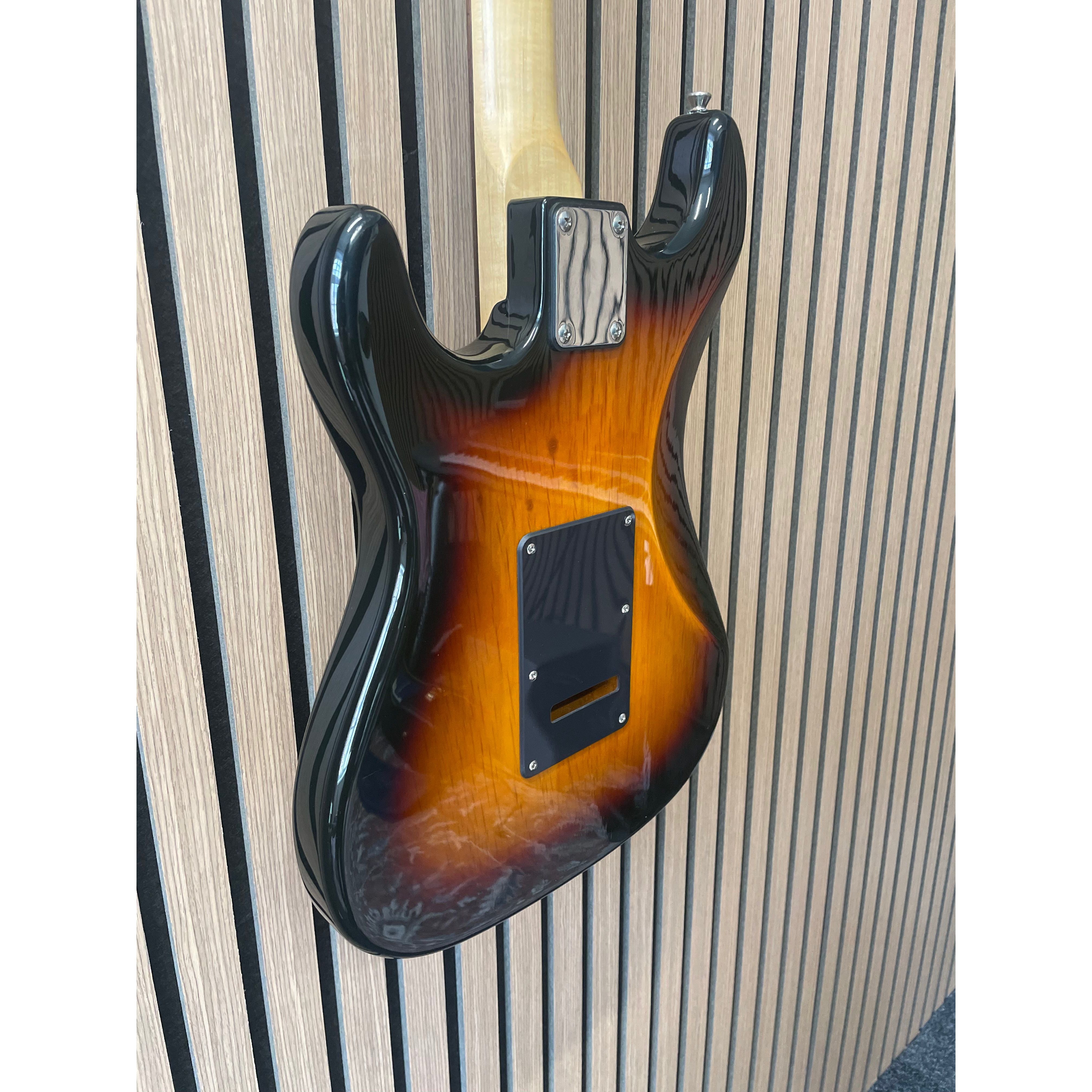 Aria STG Series Strat-Style Electric Guitar Modified with Soap Bar Pickups in Sunburst with Gigbag Pre-Owned