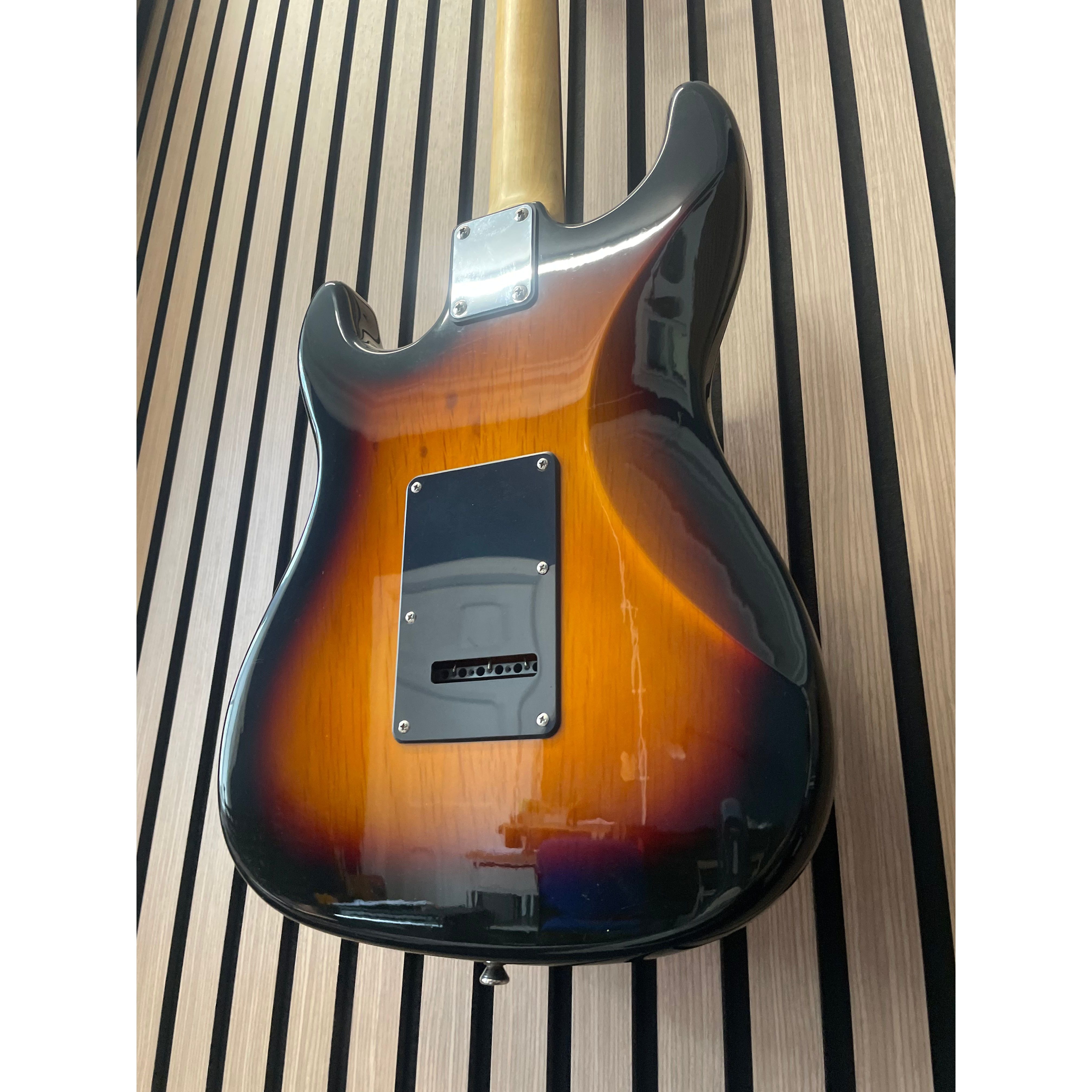 Aria STG Series Strat-Style Electric Guitar Modified with Soap Bar Pickups in Sunburst with Gigbag Pre-Owned