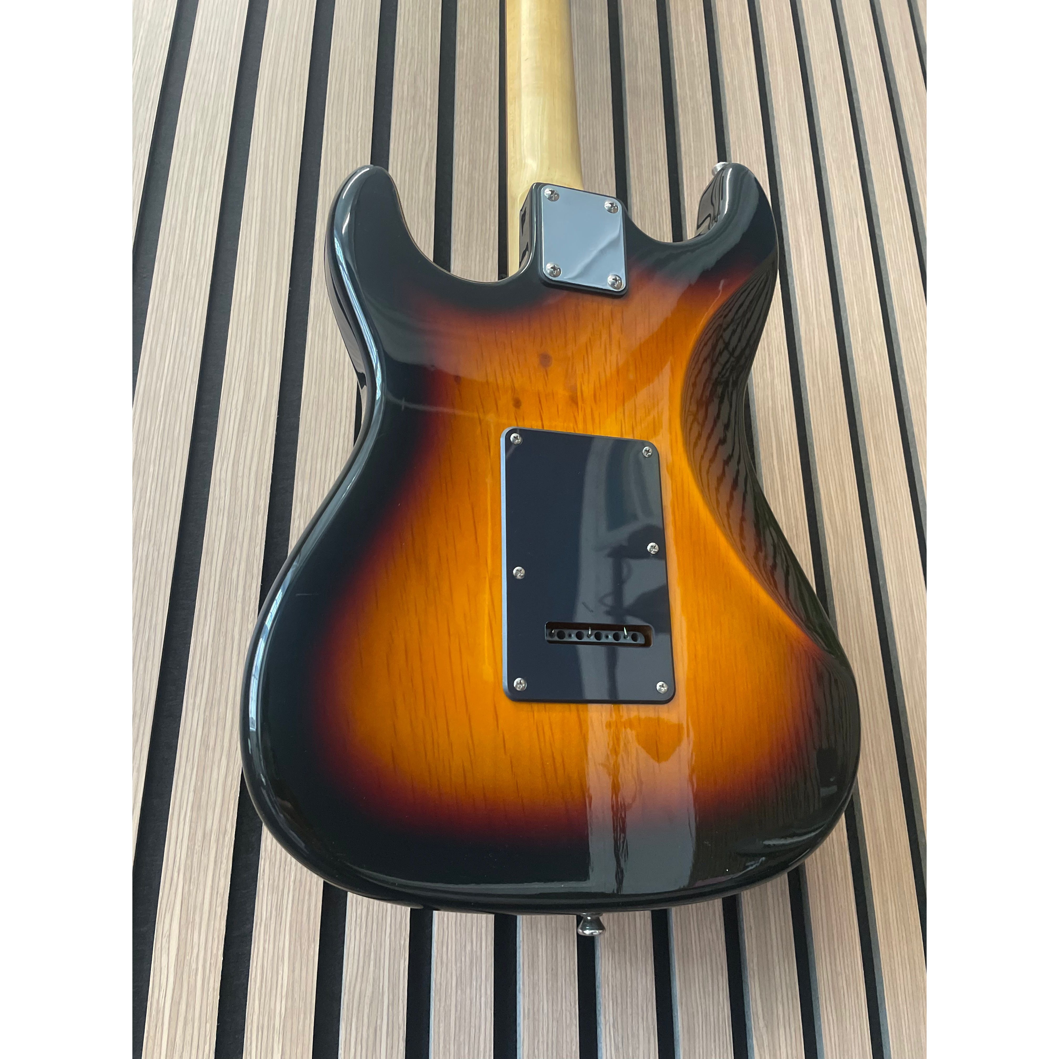 Aria STG Series Strat-Style Electric Guitar Modified with Soap Bar Pickups in Sunburst with Gigbag Pre-Owned