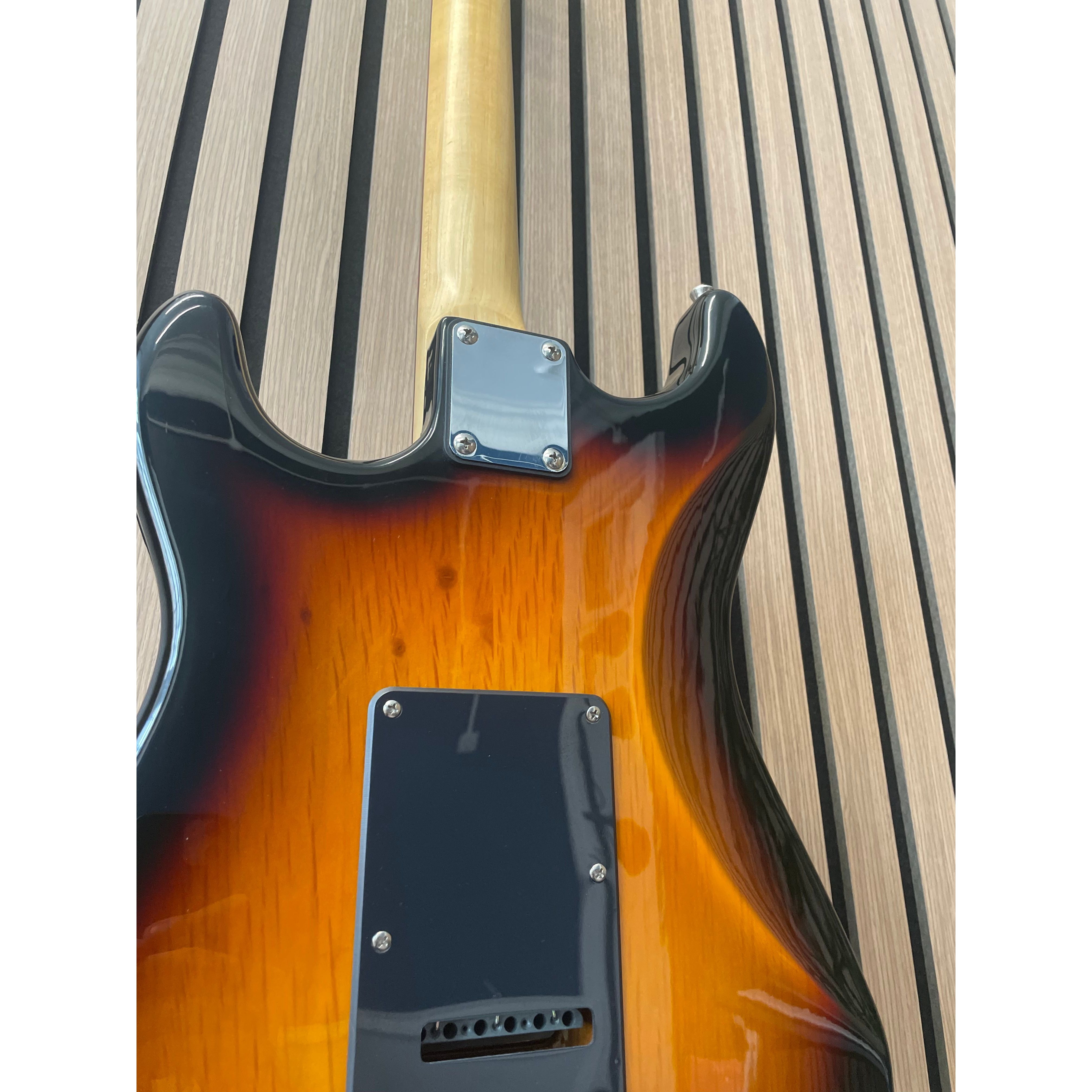 Aria STG Series Strat-Style Electric Guitar Modified with Soap Bar Pickups in Sunburst with Gigbag Pre-Owned