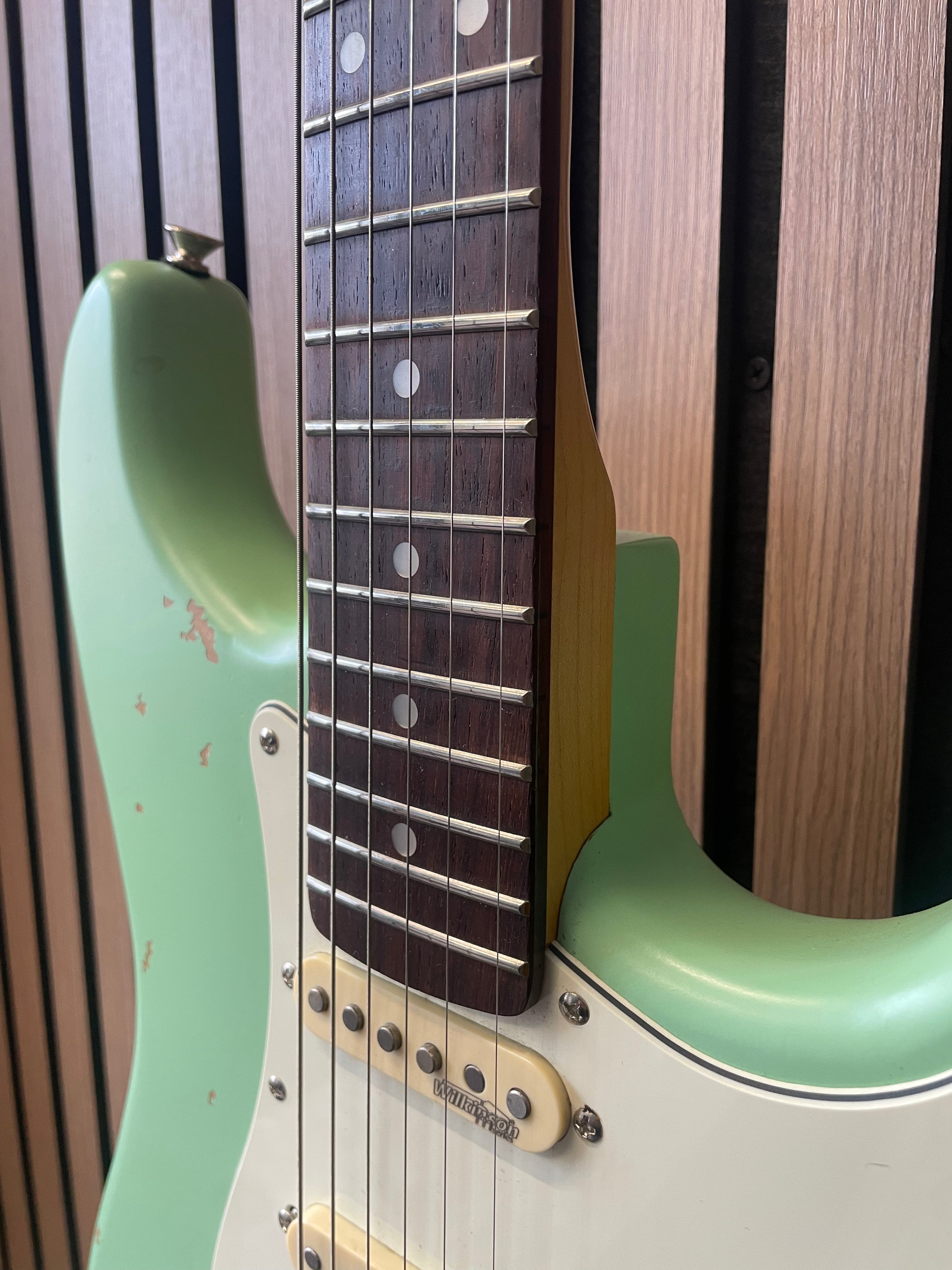 Vintage Icon V6 S-Style Electric Guitar in Distressed Ventura Green Pre-Owned