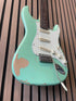 Vintage Icon V6 S-Style Electric Guitar in Distressed Ventura Green Pre-Owned