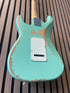 Vintage Icon V6 S-Style Electric Guitar in Distressed Ventura Green Pre-Owned