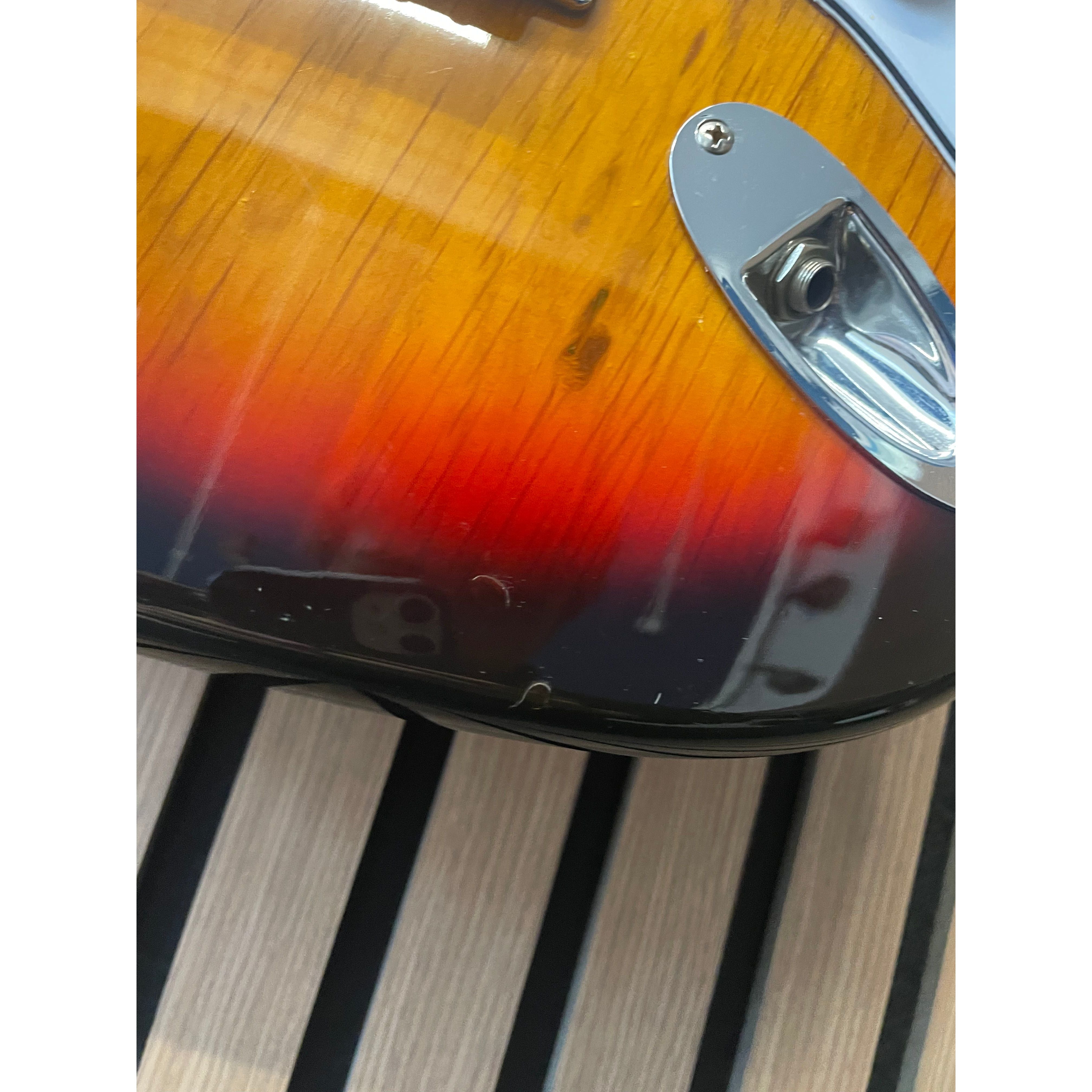 Aria STG Series Strat-Style Electric Guitar Modified with SSS Out-Of-Phase Pickups in Sunburst with Gigbag Pre-Owned