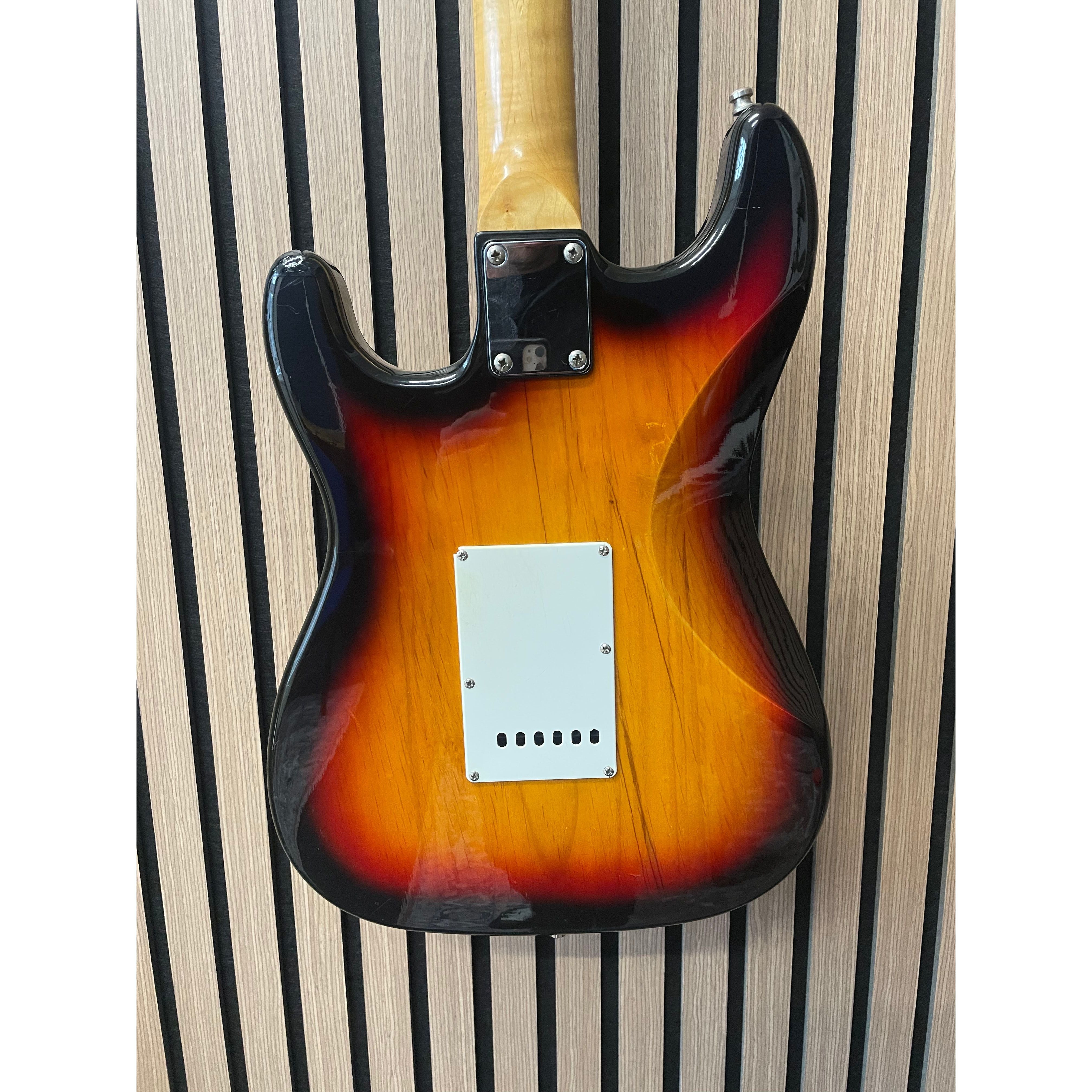 Aria STG Series Strat-Style Electric Guitar Modified with SSS Out-Of-Phase Pickups in Sunburst with Gigbag Pre-Owned