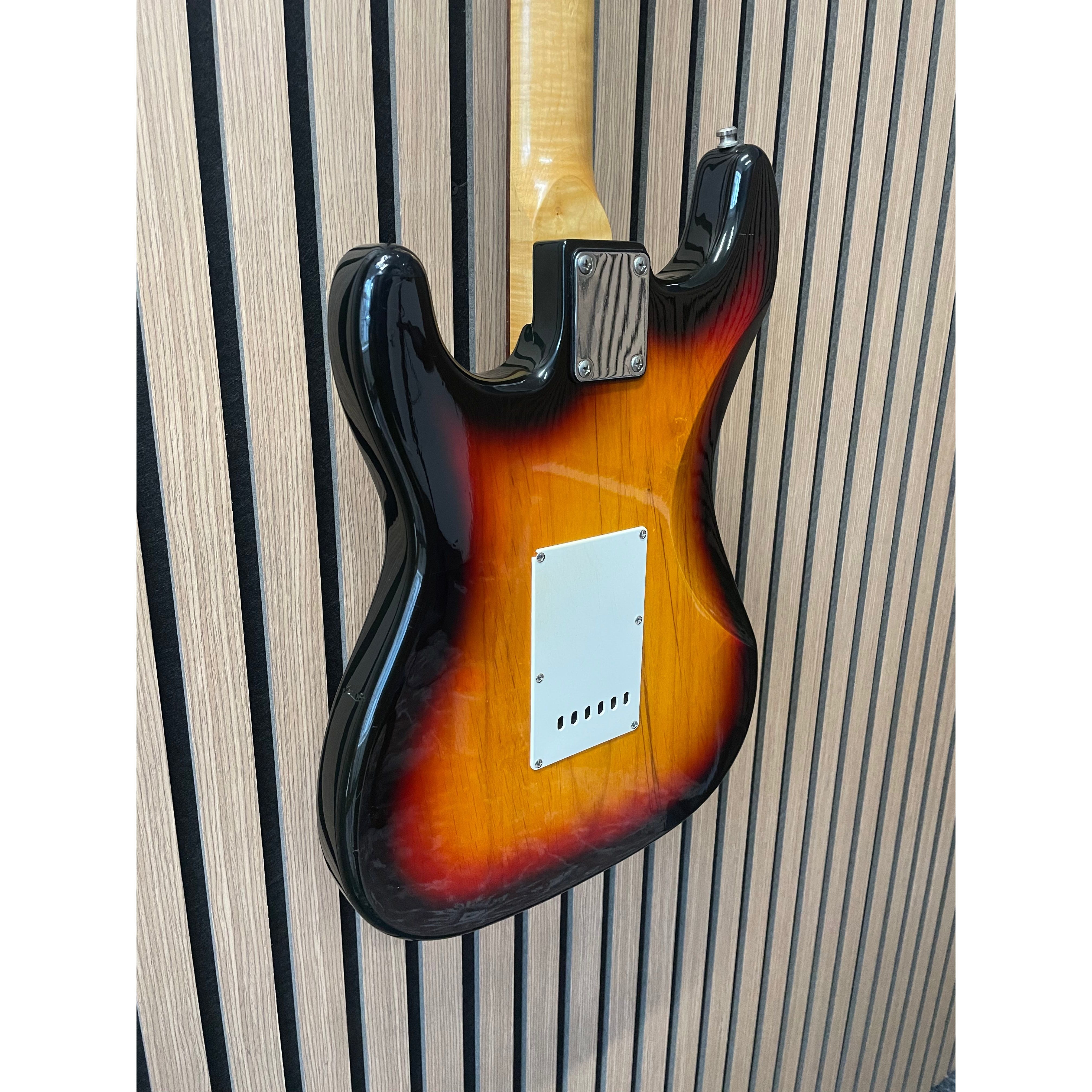 Aria STG Series Strat-Style Electric Guitar Modified with SSS Out-Of-Phase Pickups in Sunburst with Gigbag Pre-Owned
