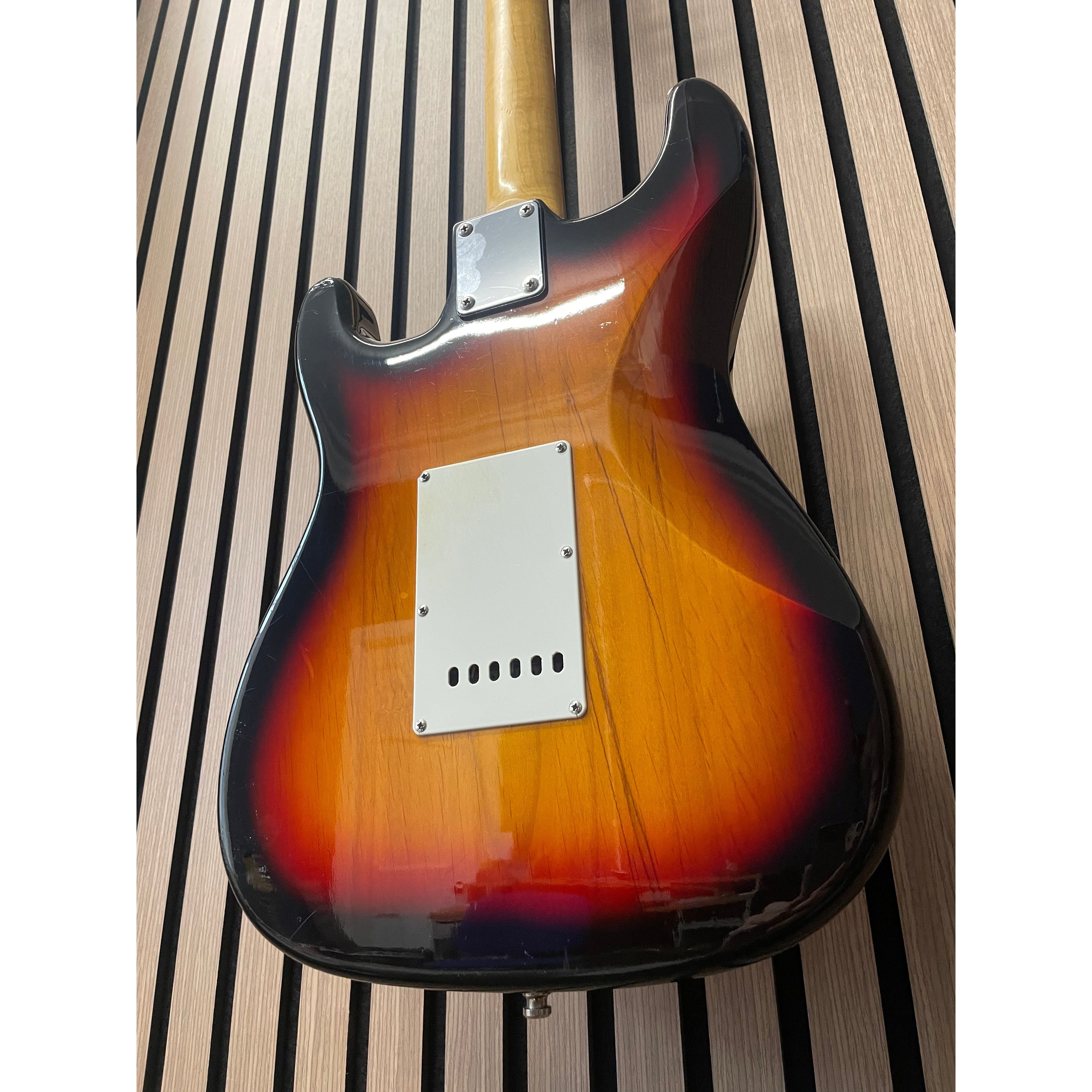 Aria STG Series Strat-Style Electric Guitar Modified with SSS Out-Of-Phase Pickups in Sunburst with Gigbag Pre-Owned