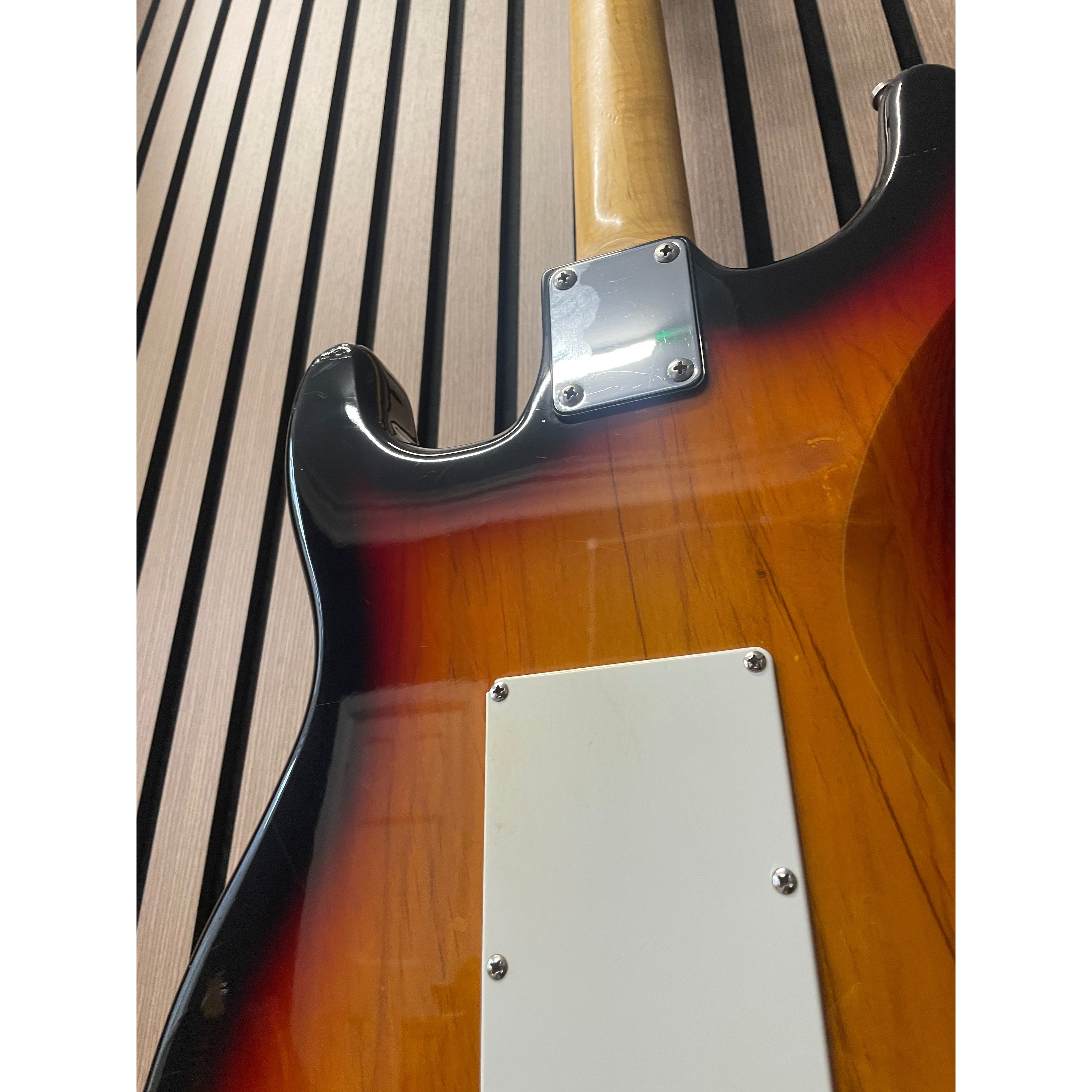 Aria STG Series Strat-Style Electric Guitar Modified with SSS Out-Of-Phase Pickups in Sunburst with Gigbag Pre-Owned