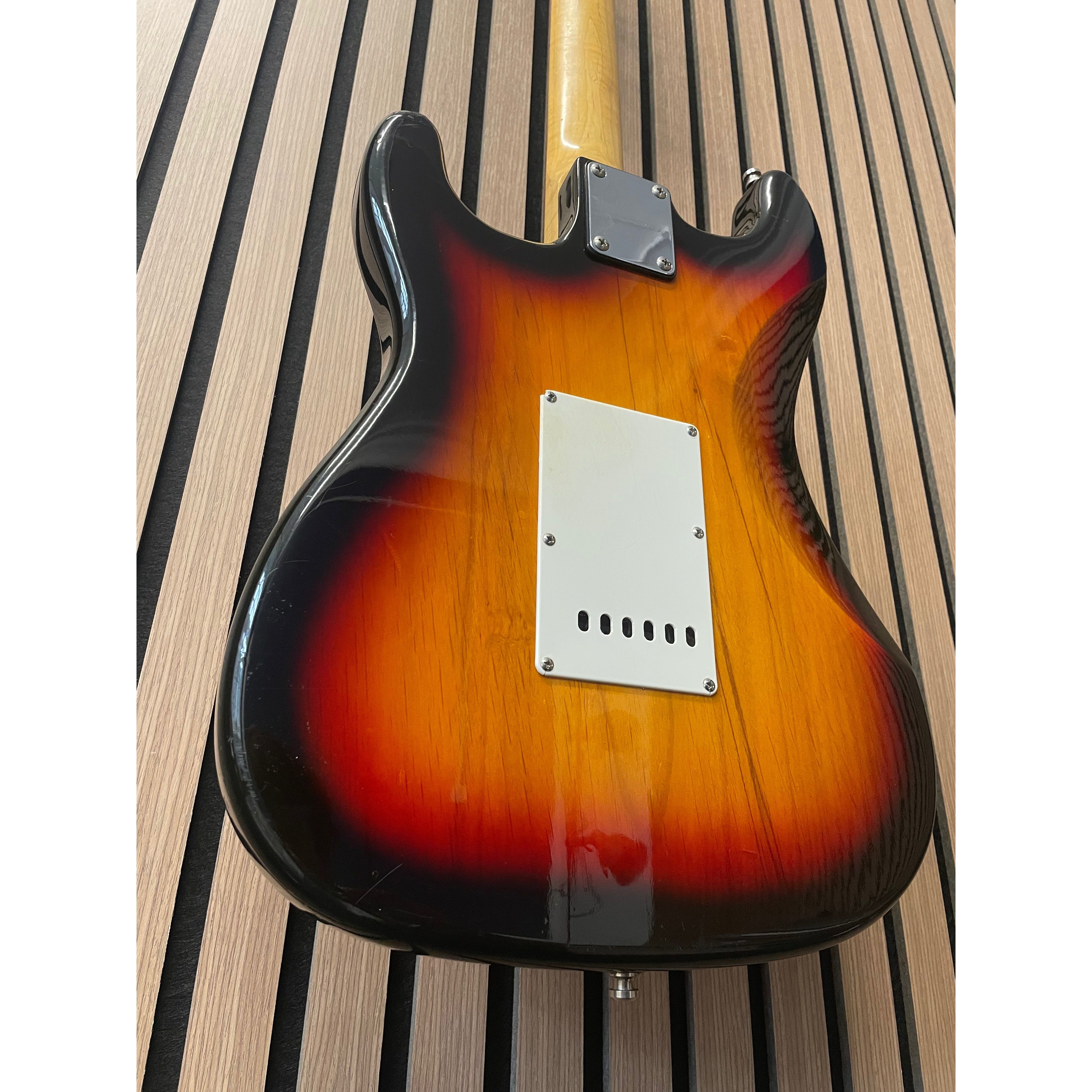 Aria STG Series Strat-Style Electric Guitar Modified with SSS Out-Of-Phase Pickups in Sunburst with Gigbag Pre-Owned
