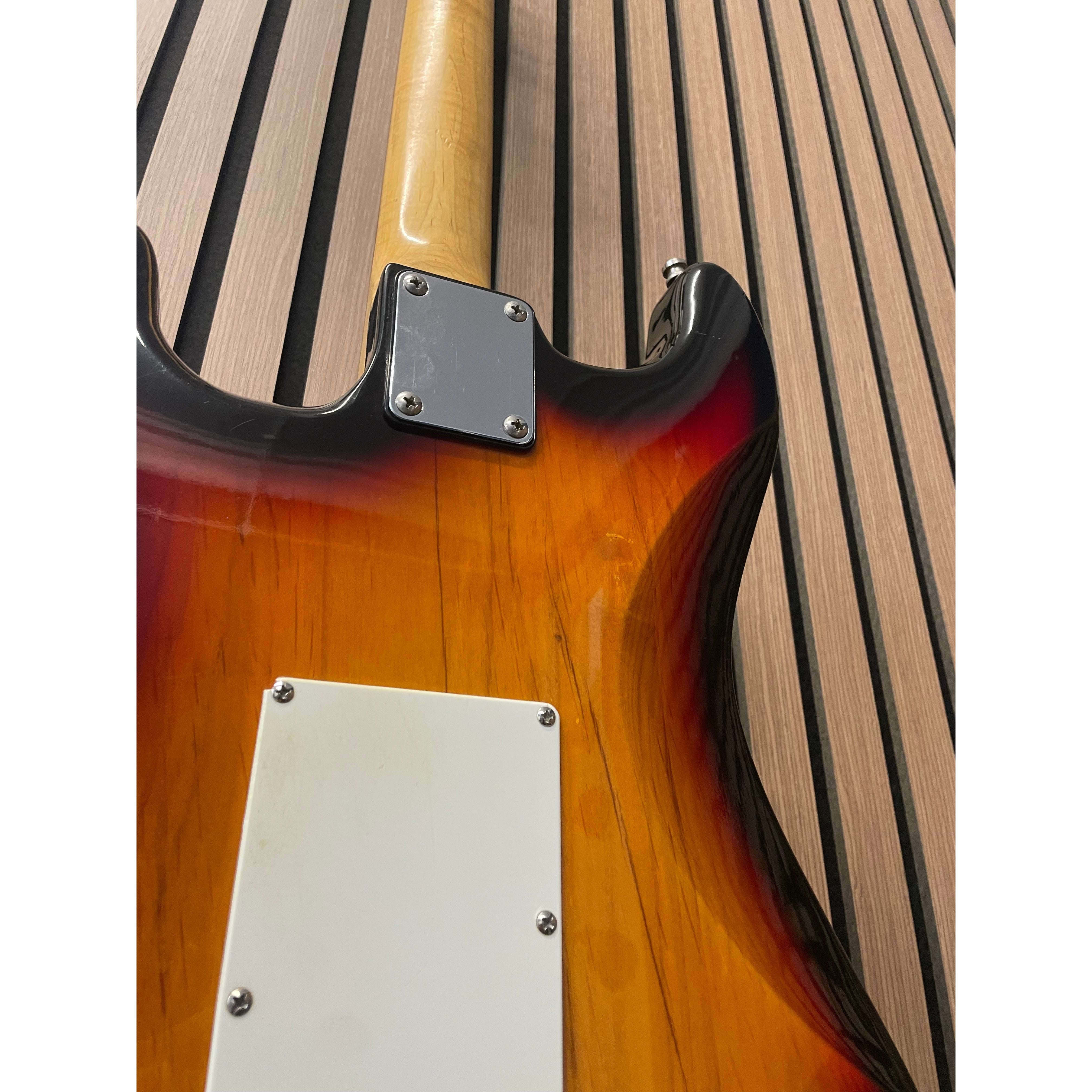 Aria STG Series Strat-Style Electric Guitar Modified with SSS Out-Of-Phase Pickups in Sunburst with Gigbag Pre-Owned