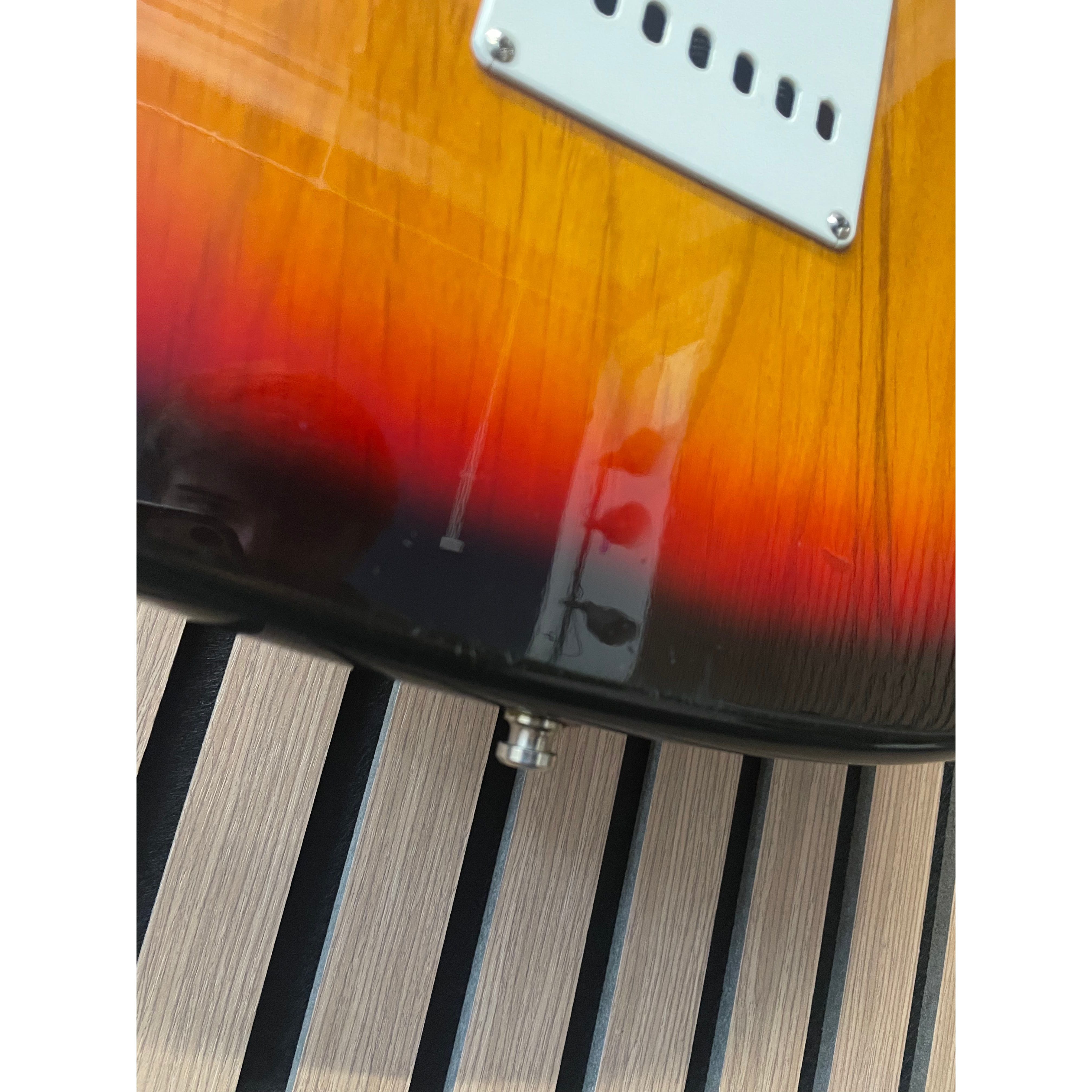 Aria STG Series Strat-Style Electric Guitar Modified with SSS Out-Of-Phase Pickups in Sunburst with Gigbag Pre-Owned