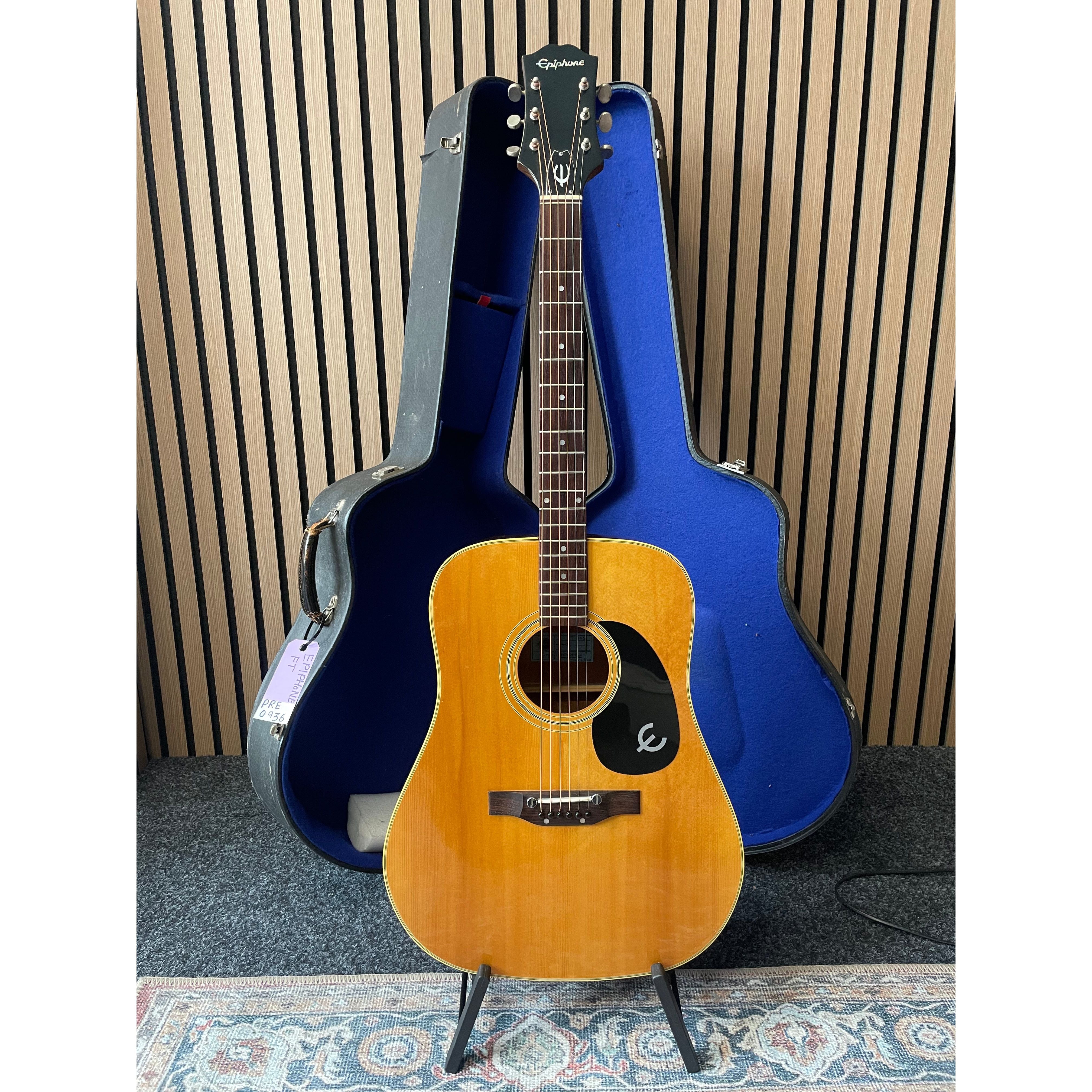 Epiphone FT-145 Texan Vintage Dreadnought Acoustic Guitar 1970's with Hardcase Pre-Owned