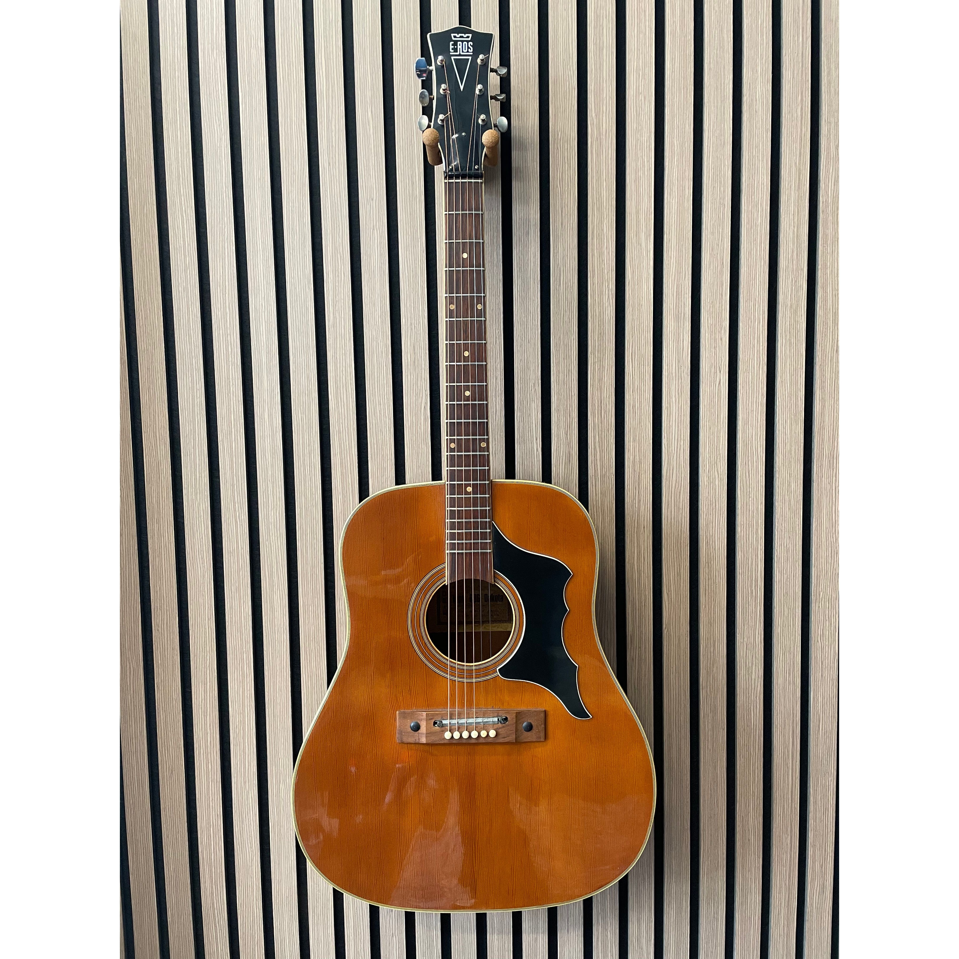 E-ROS Mod.606 Dakota Dreadnought Sized Acoustic Guitar Eko Copy 1970's with Carry Case Pre-Owned