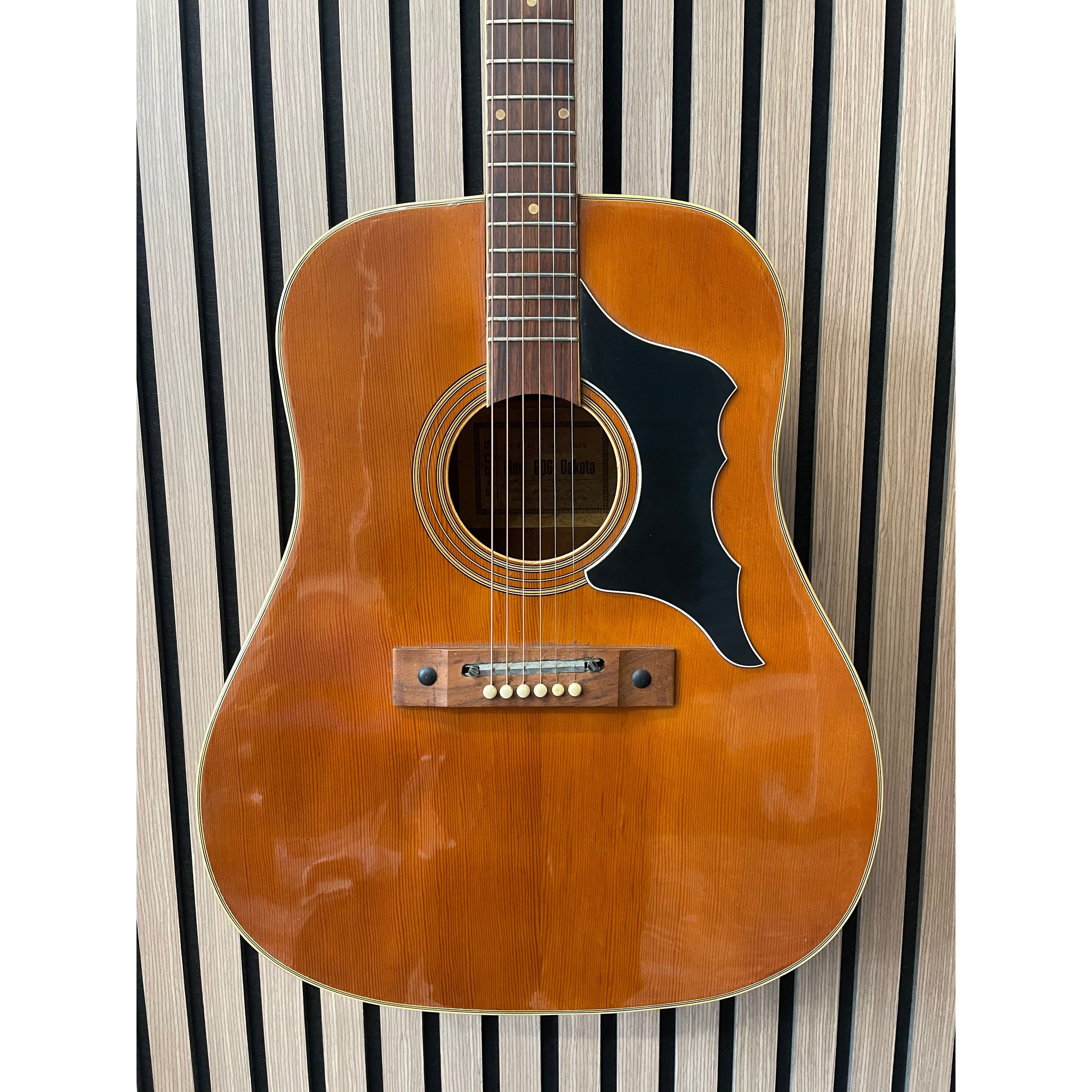 E-ROS Mod.606 Dakota Dreadnought Sized Acoustic Guitar Eko Copy 1970's with Carry Case Pre-Owned