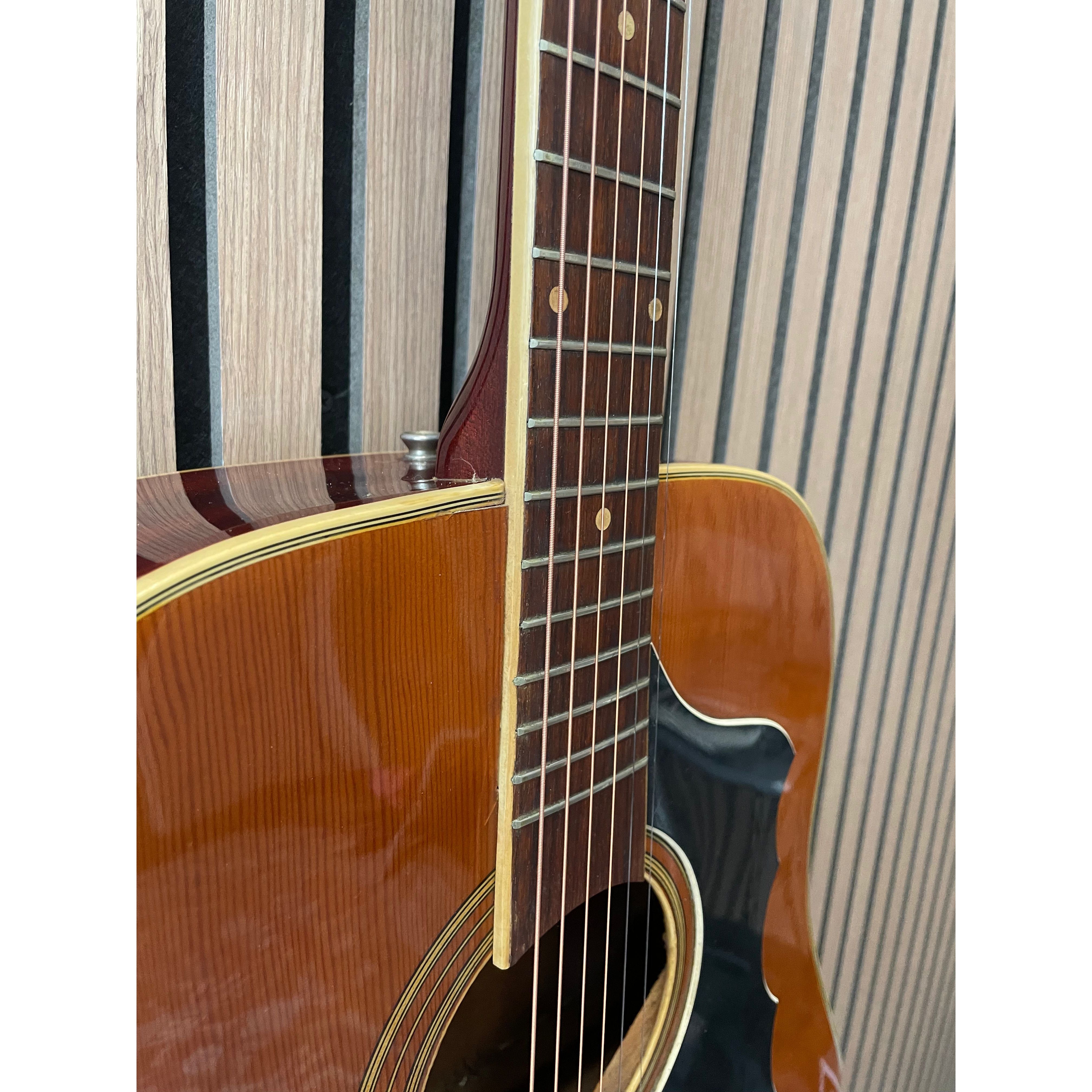 E-ROS Mod.606 Dakota Dreadnought Sized Acoustic Guitar Eko Copy 1970's with Carry Case Pre-Owned