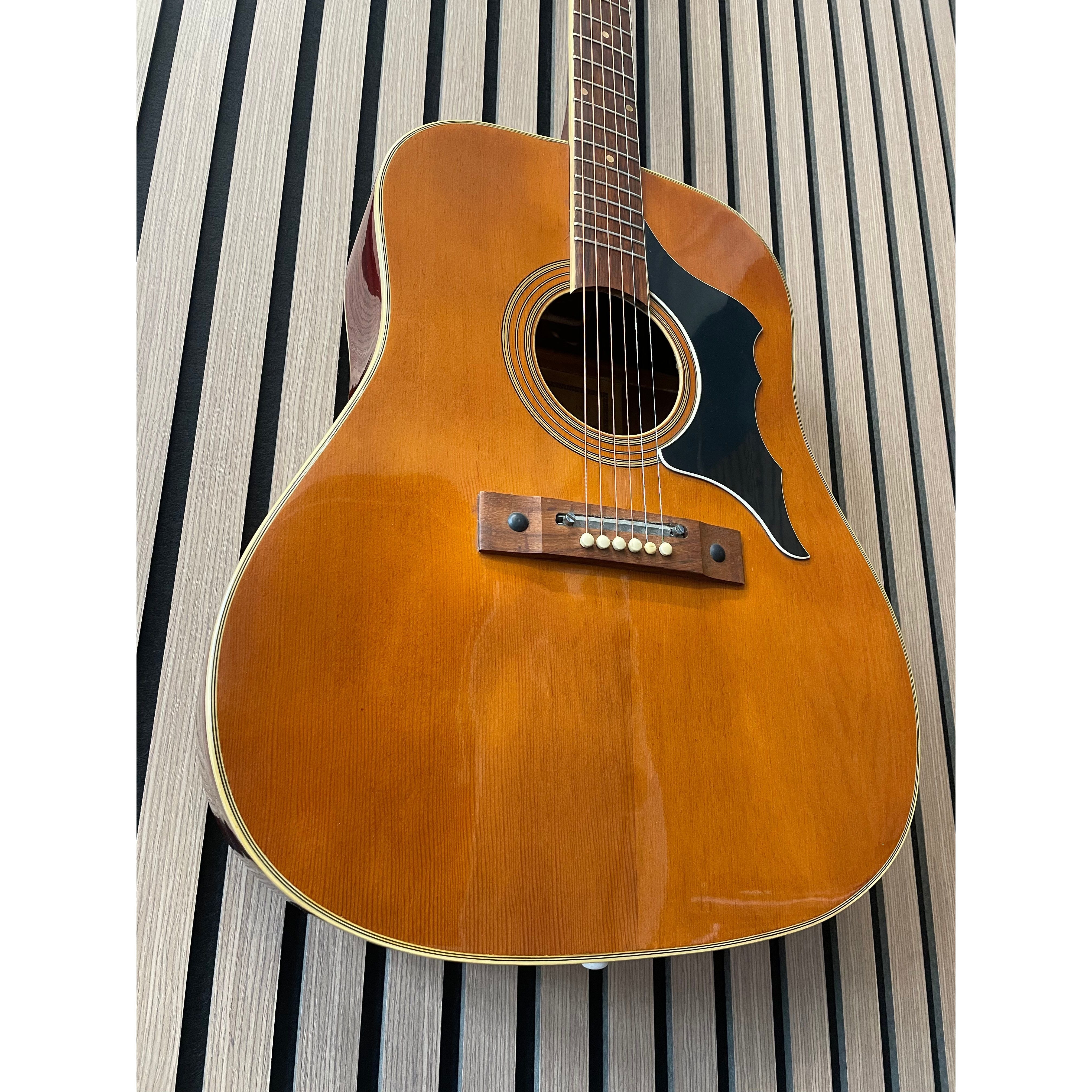 E-ROS Mod.606 Dakota Dreadnought Sized Acoustic Guitar Eko Copy 1970's with Carry Case Pre-Owned