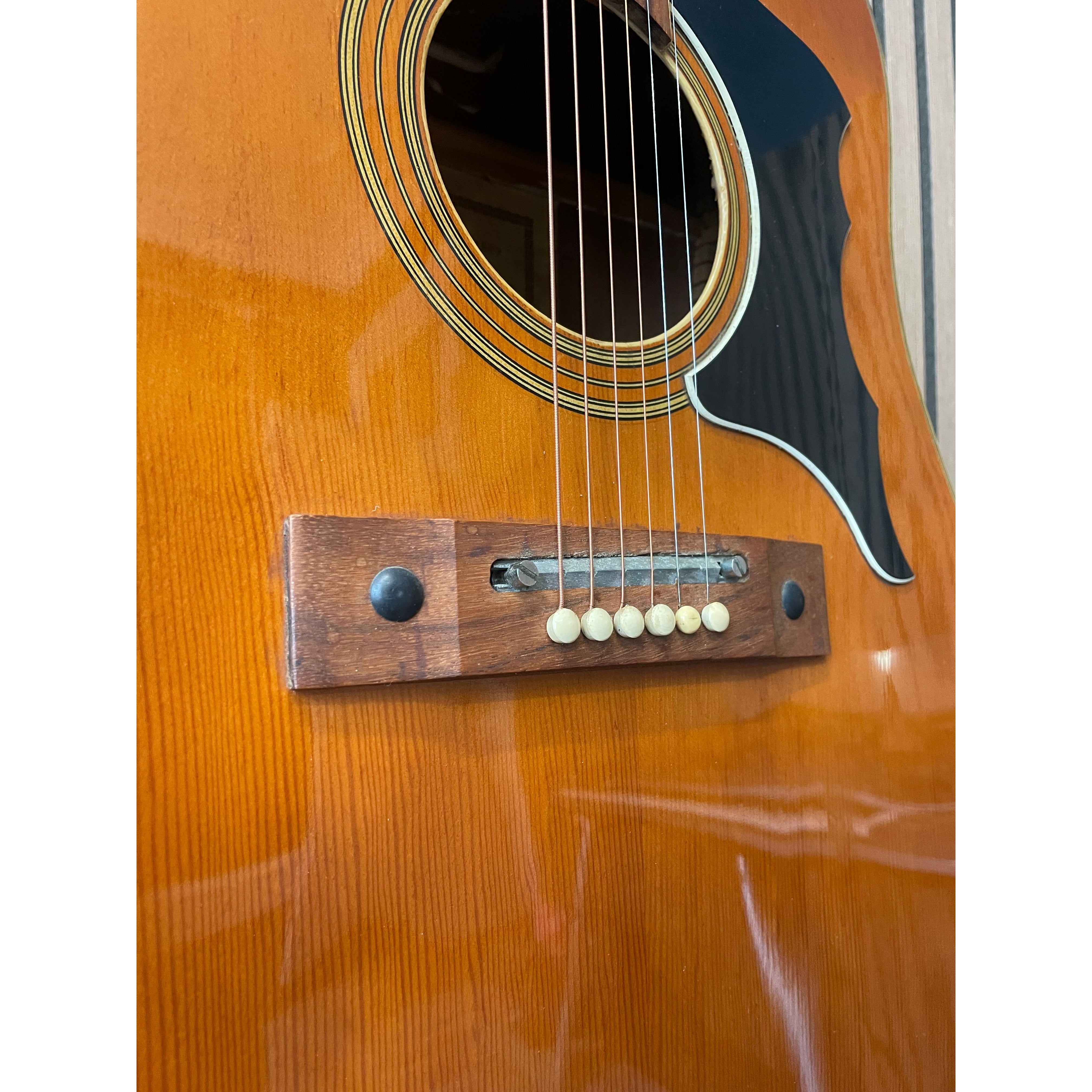 E-ROS Mod.606 Dakota Dreadnought Sized Acoustic Guitar Eko Copy 1970's with Carry Case Pre-Owned