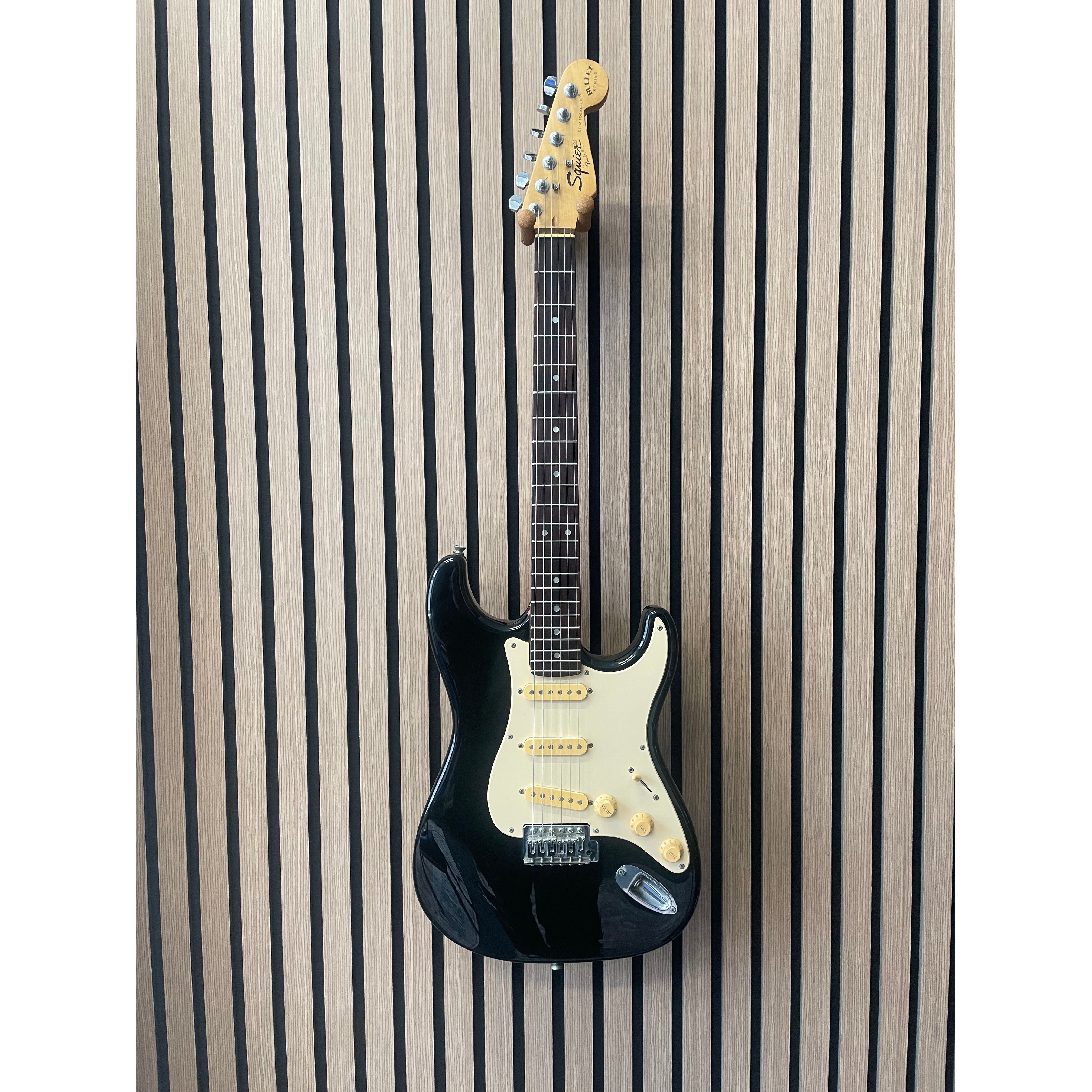 Squier by Fender Bullet Series Stratocaster Electric Guitar, 1994, in Gloss Black Pre-Owned
