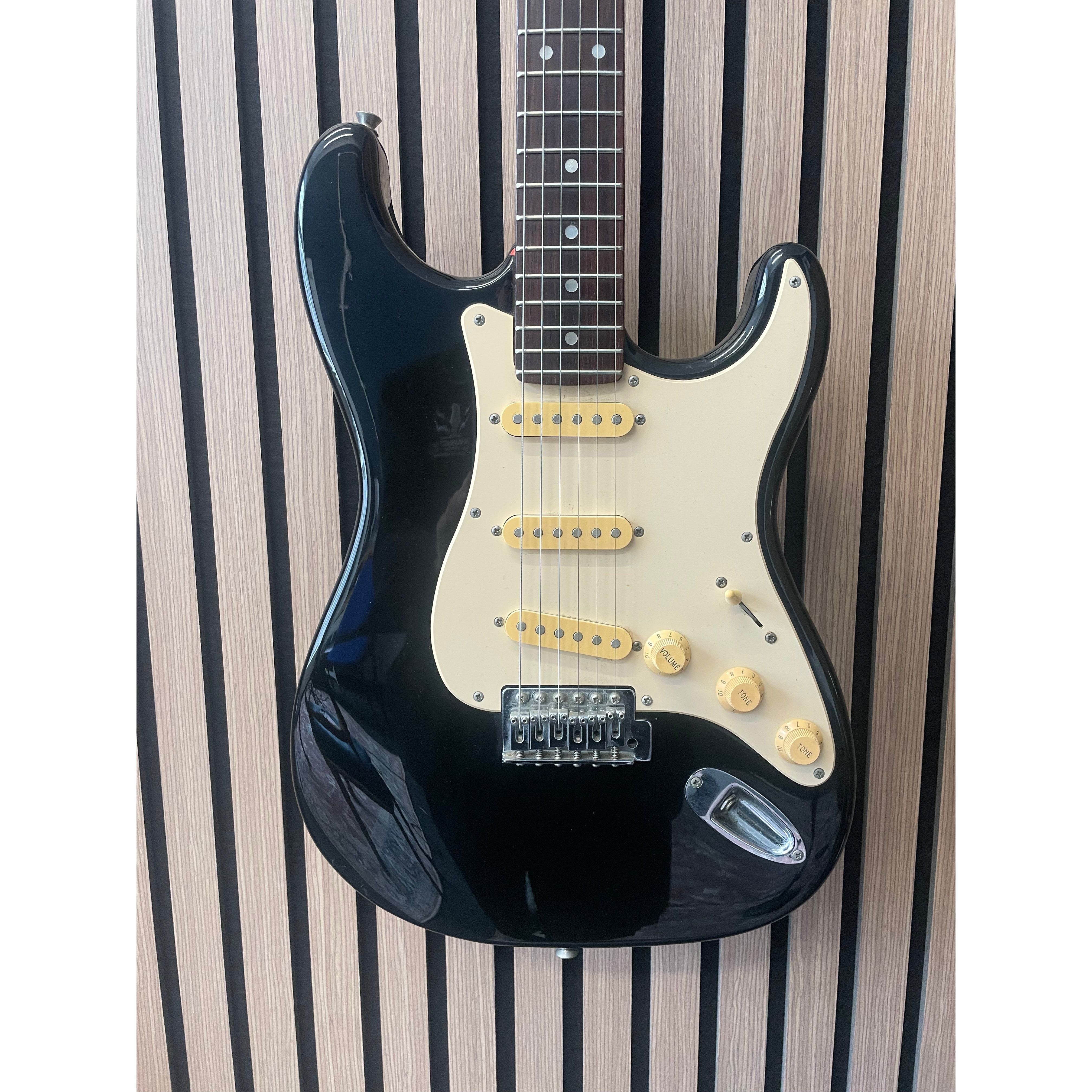 Squier by Fender Bullet Series Stratocaster Electric Guitar, 1994, in Gloss Black Pre-Owned