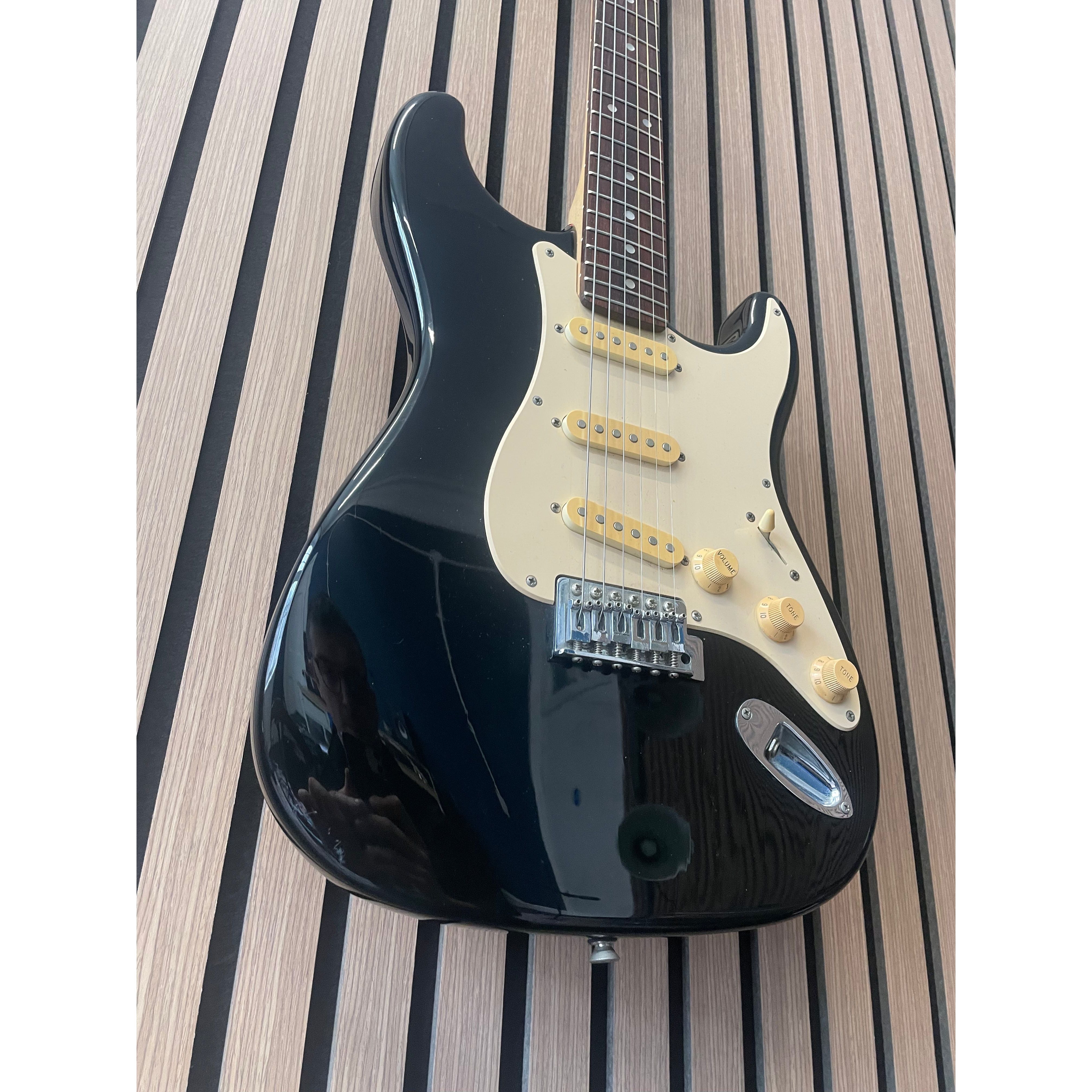 Squier by Fender Bullet Series Stratocaster Electric Guitar, 1994, in Gloss Black Pre-Owned