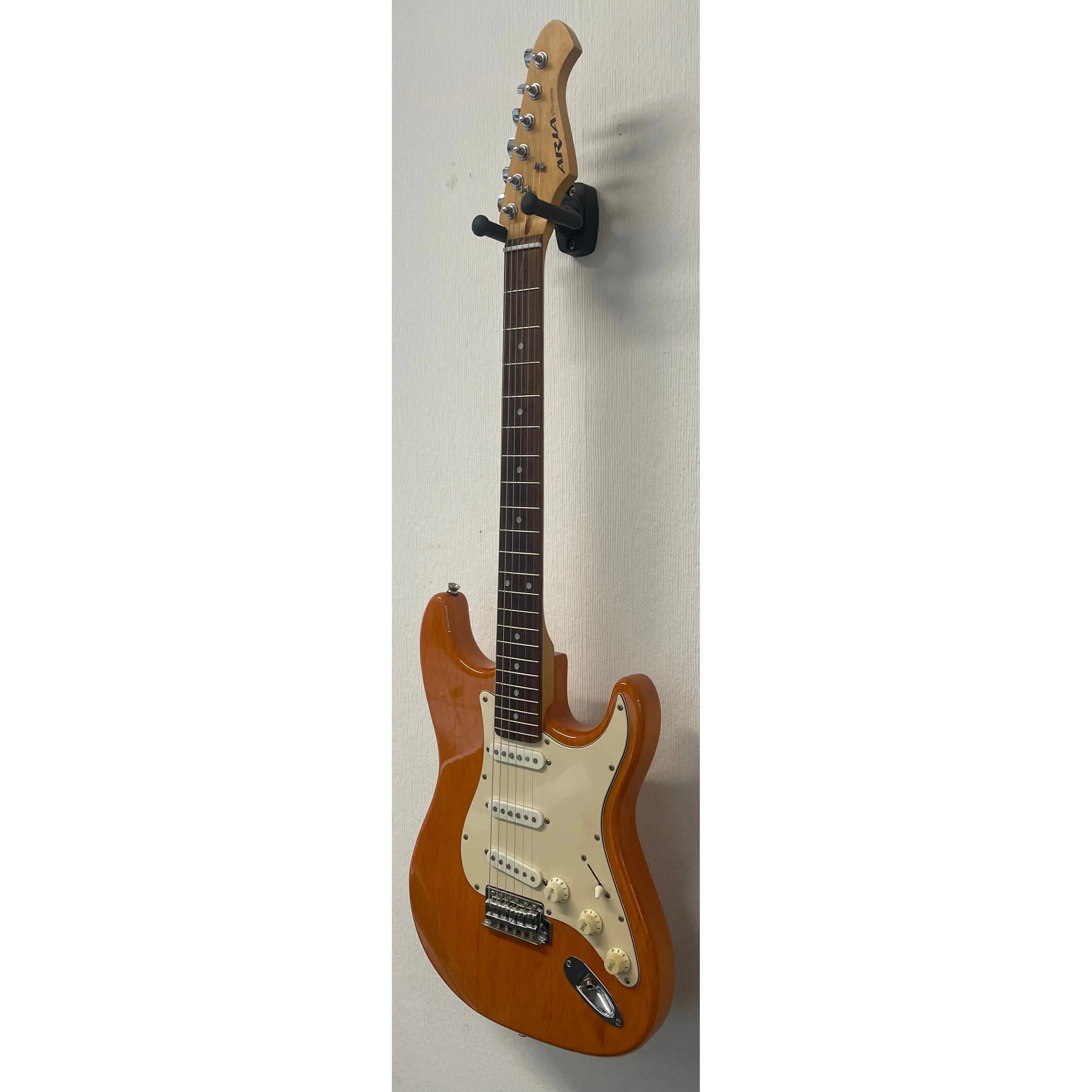 Aria STG Series Stratocaster Style Electric Guitar in Orange Pre-Owned