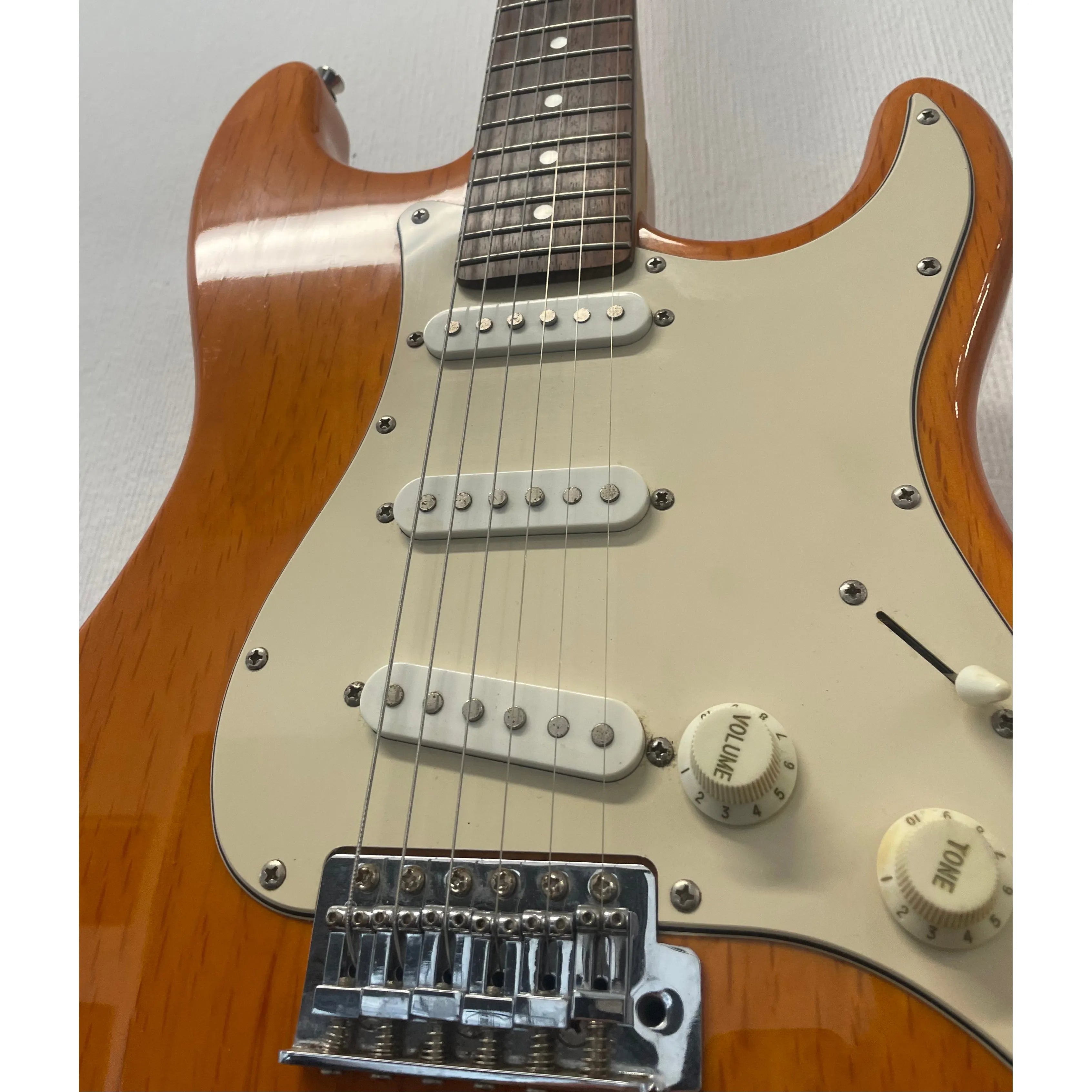 Aria STG Series Stratocaster Style Electric Guitar in Orange Pre-Owned