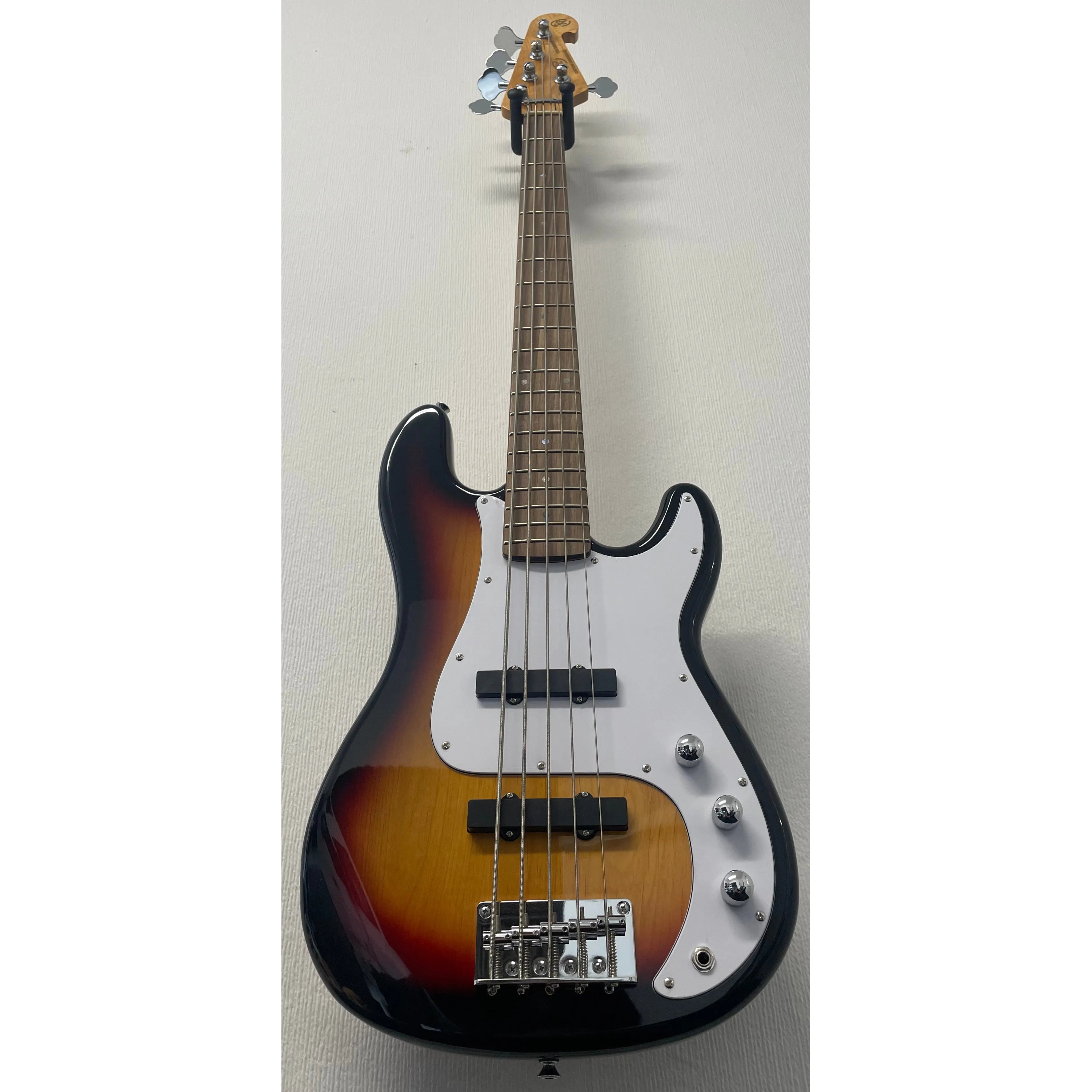 SX 5 String Bass Guitar PB Style 3 Tone Sunburst with Gigbag