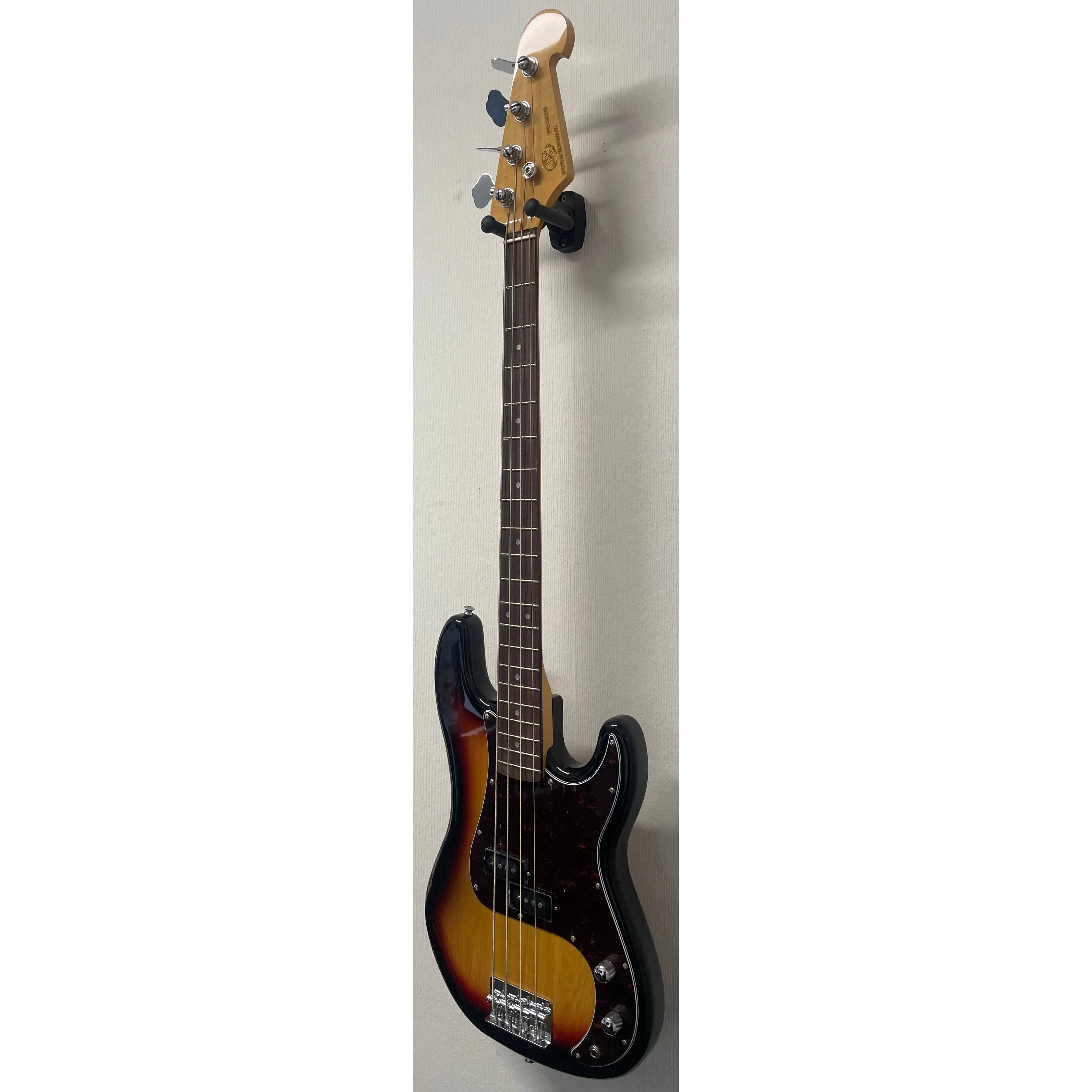 SX Bass Guitar PB Style 3 Tone Sunburst with Gigbag