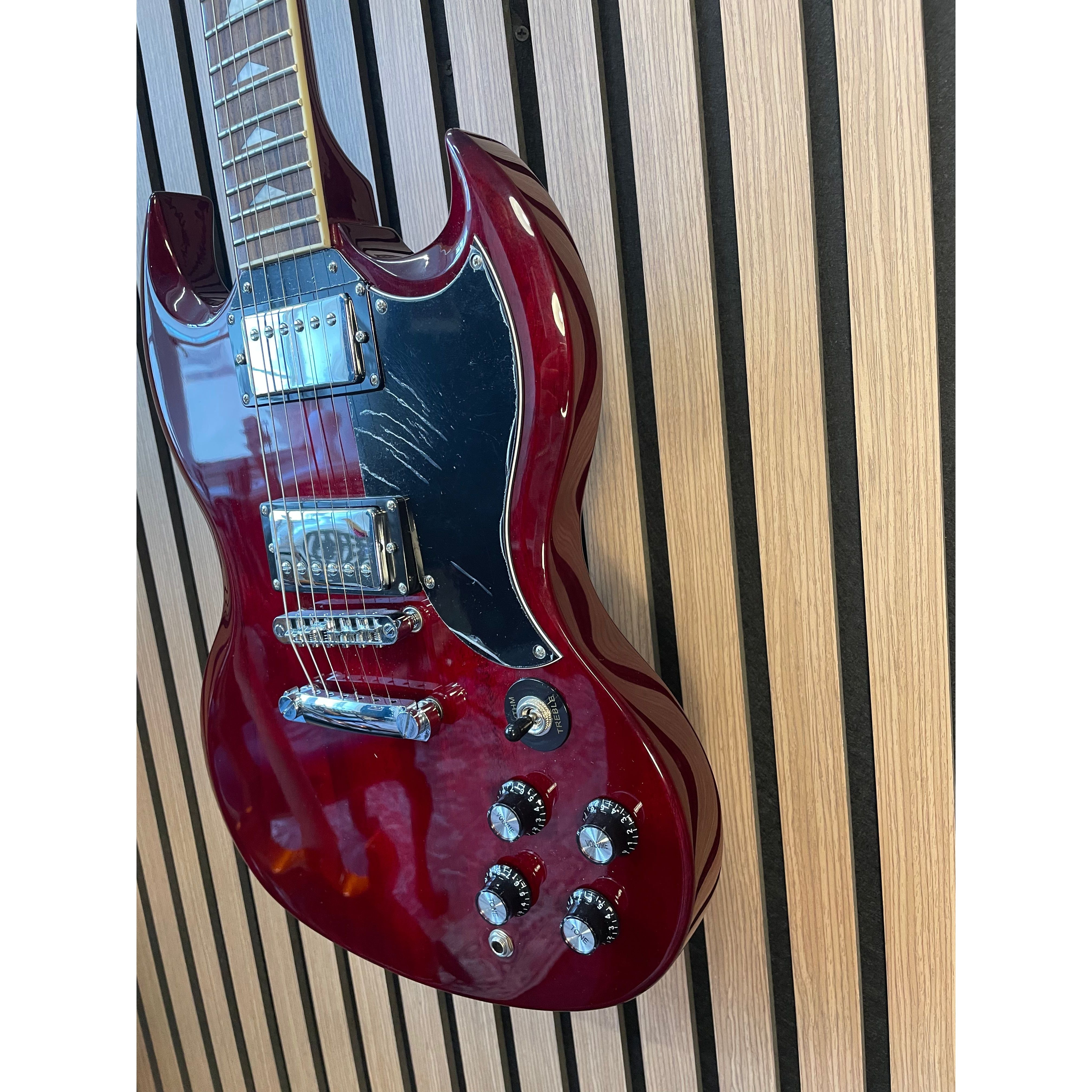 Prodipe GS300 SG-Style Electric Guitar in Wine Red Pre-Owned